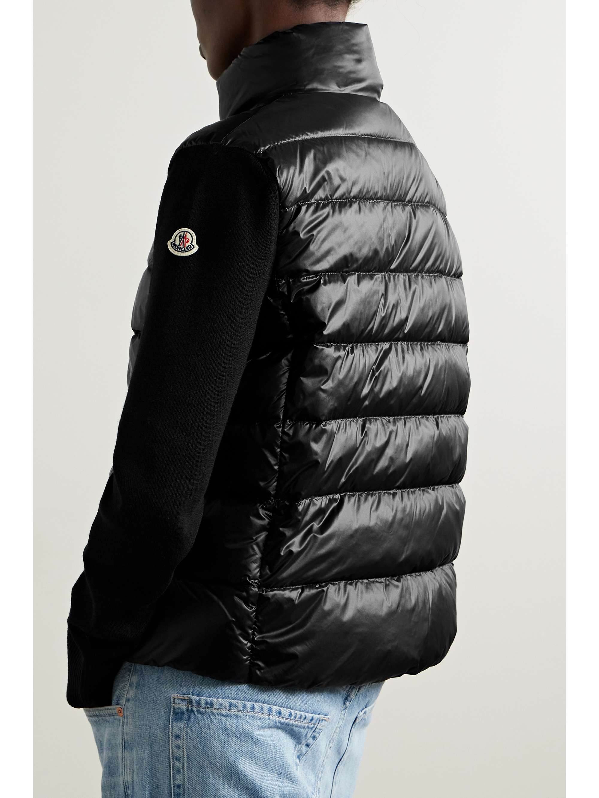 Ribbed wool and quilted shell down jacket view