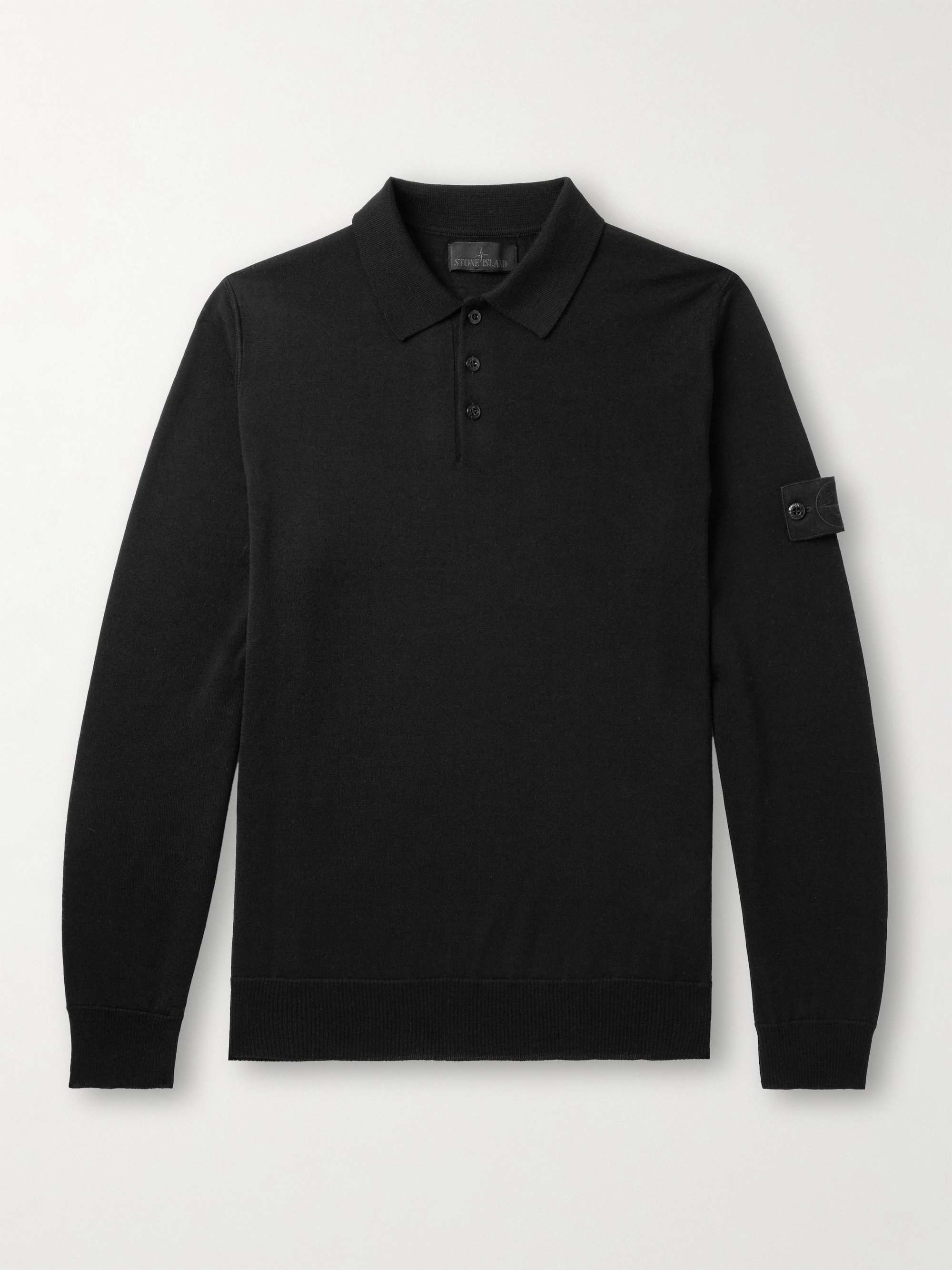 Ghost Logo-Appliquéd Wool Polo Shirt view