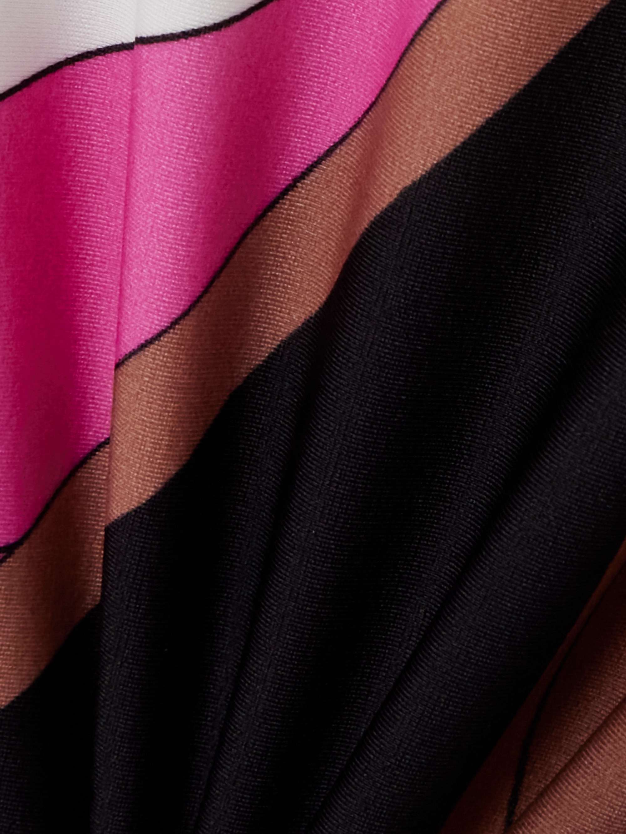 Printed stretch-jersey turtleneck top view