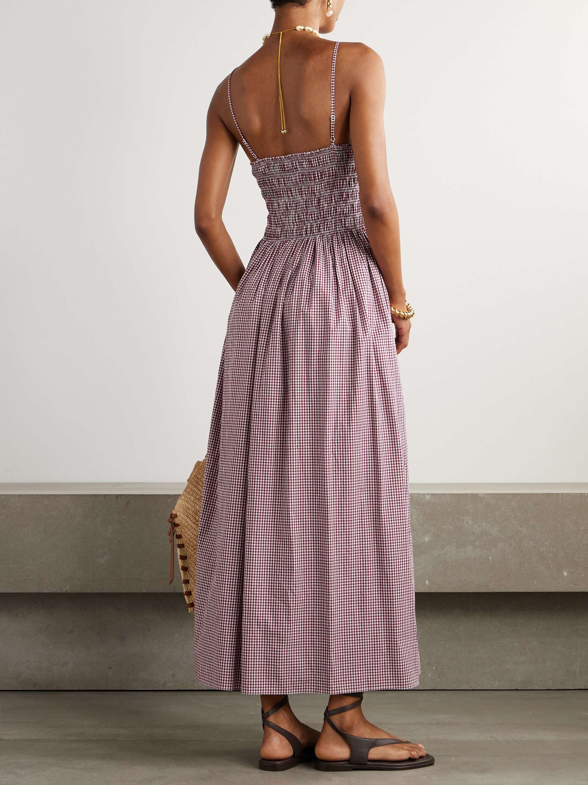 Laia shirred gingham cotton maxi dress view
