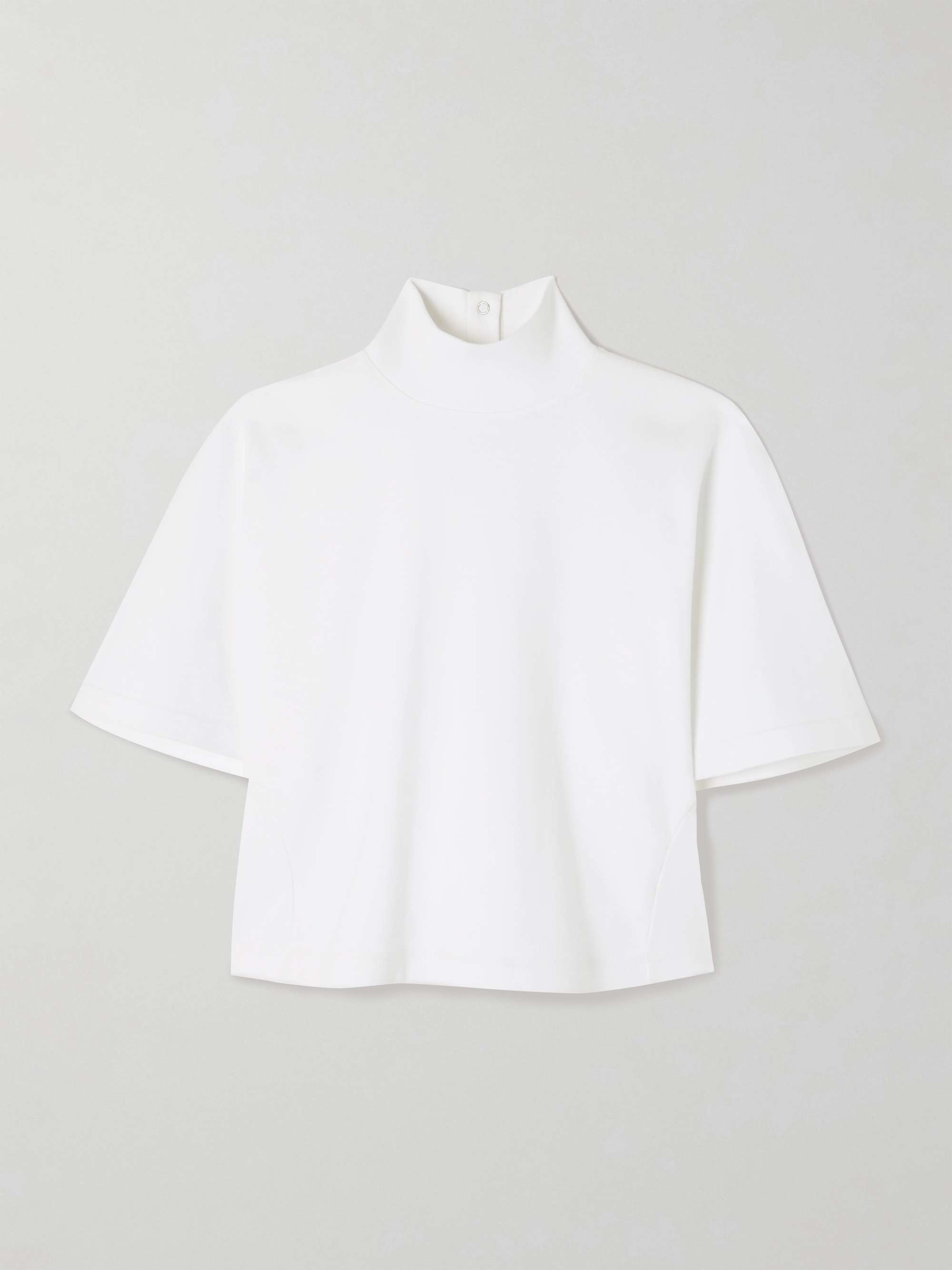 Cropped cotton-jersey turtleneck T-shirt view