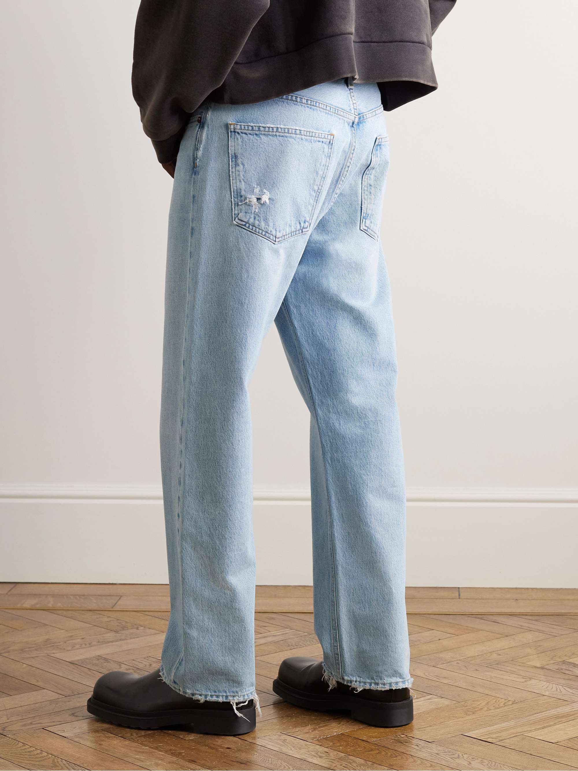 90's Straight-Leg Distressed Jeans view