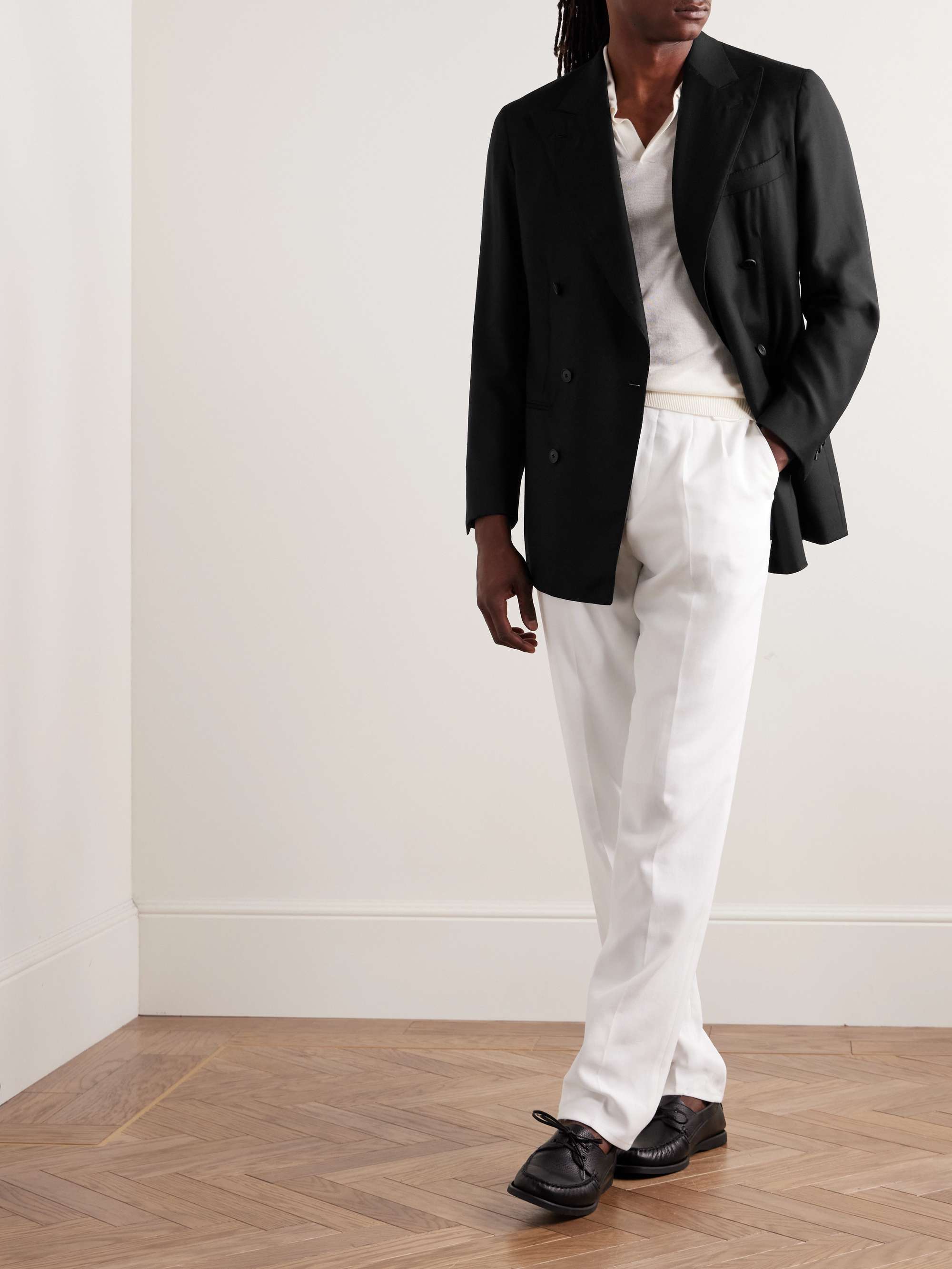 Double-Breasted Wool-Hopsack Blazer view