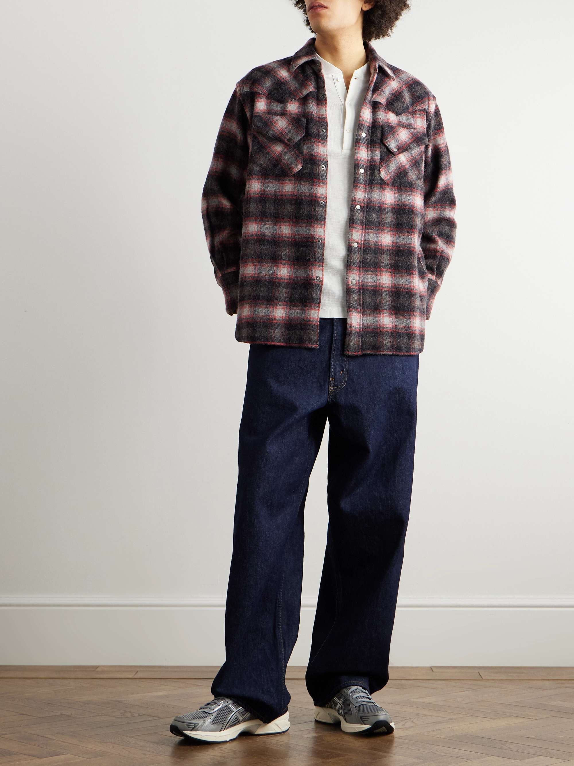 Checked Wool-Blend Overshirt view