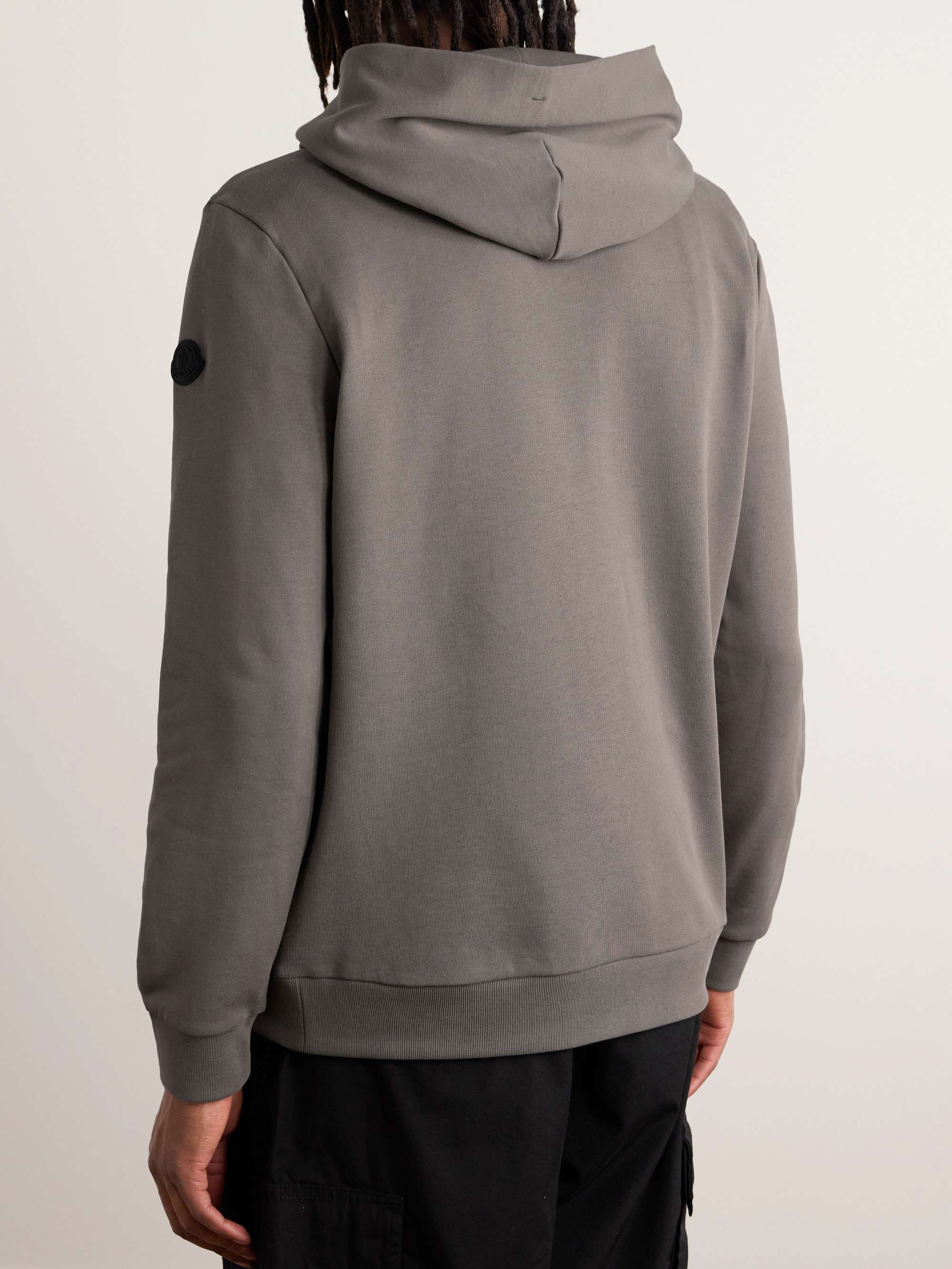 Logo-Appliquéd Printed Cotton-Jersey Hoodie view