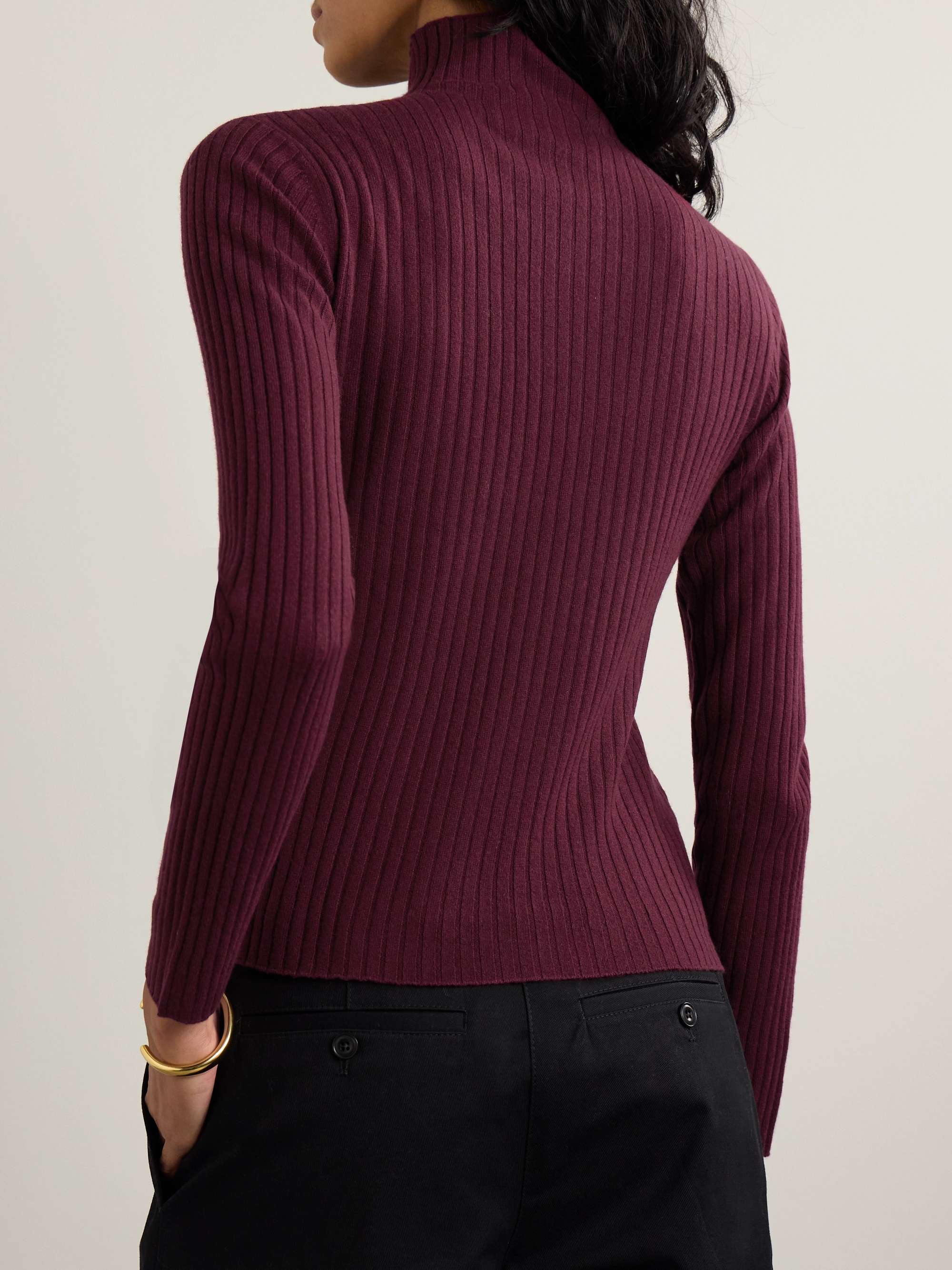 Ariana ribbed cashmere turtleneck sweater view