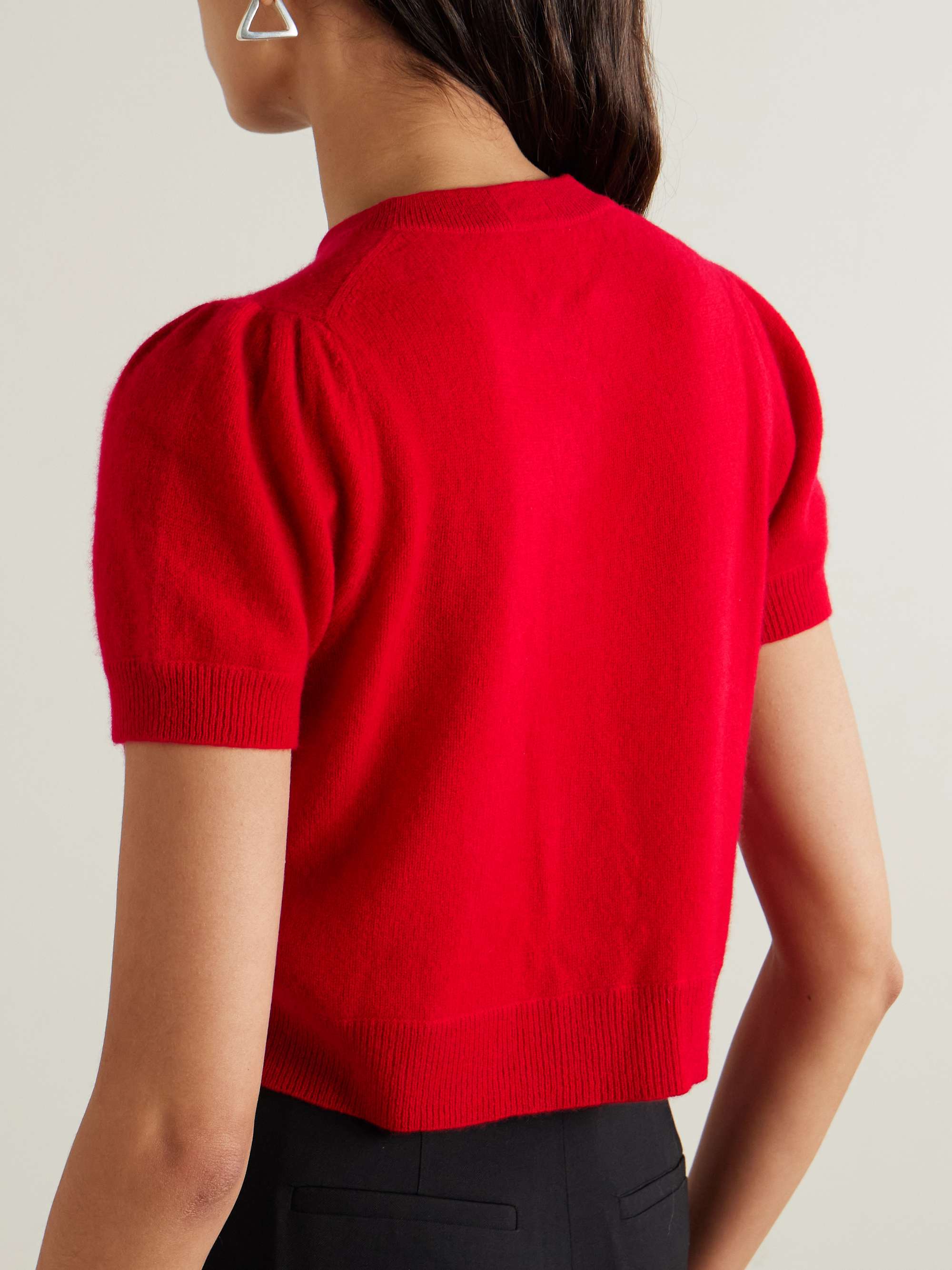 Cropped cashmere cardigan view