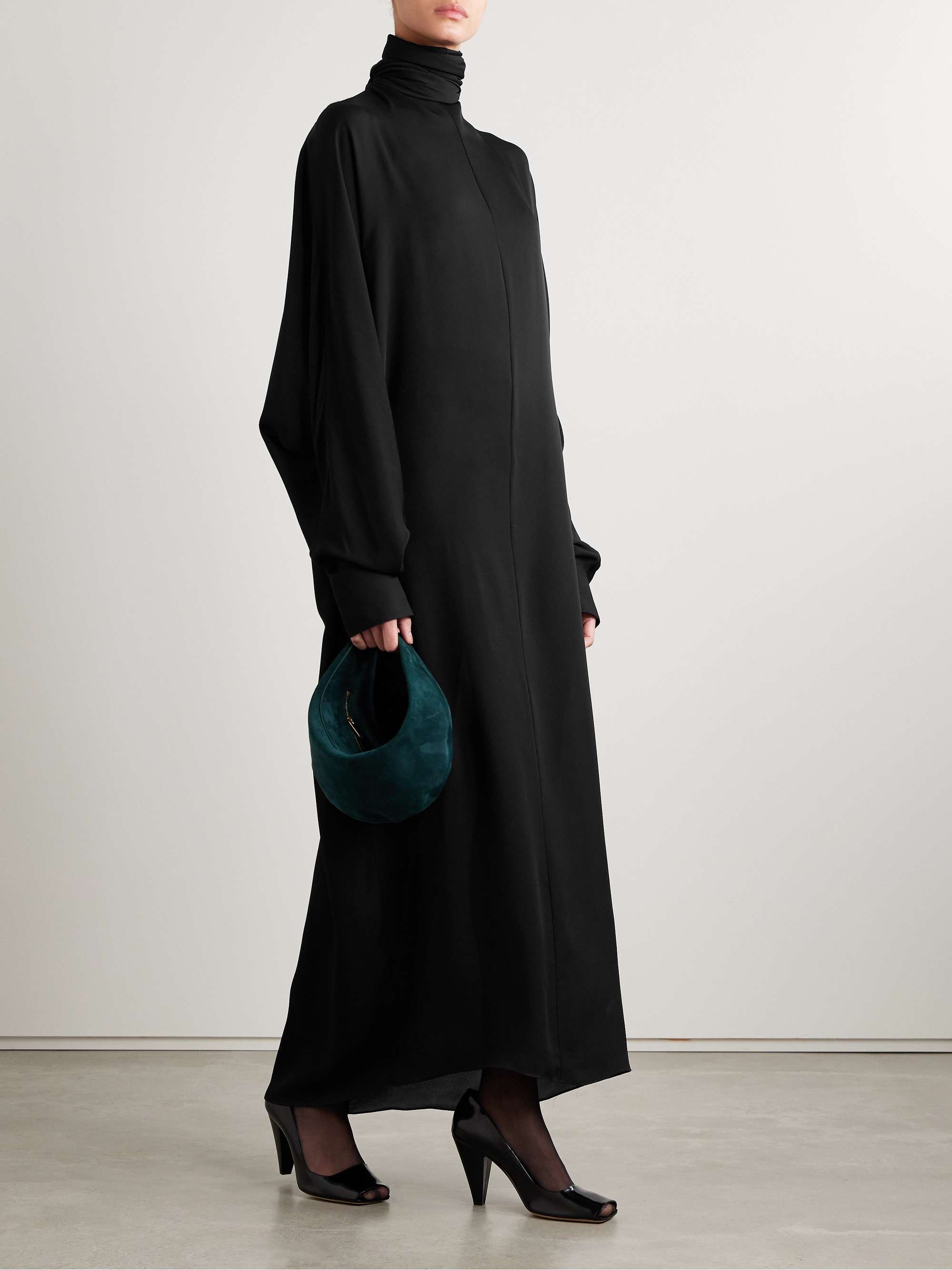 Lexi open-back tie-neck silk-chiffon turtleneck maxi dress view