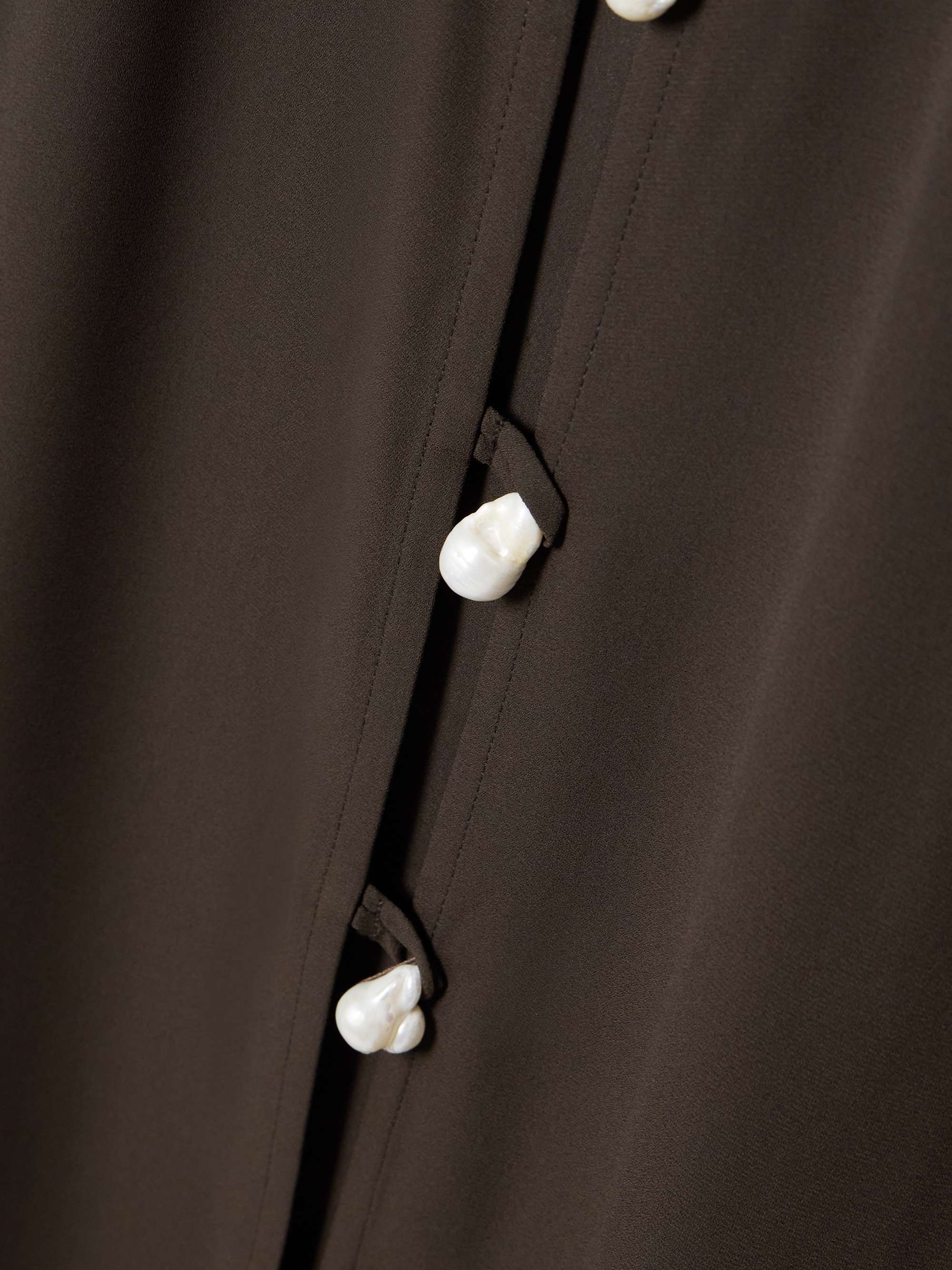 Pearl-embellished recycled silk-georgette coverup view