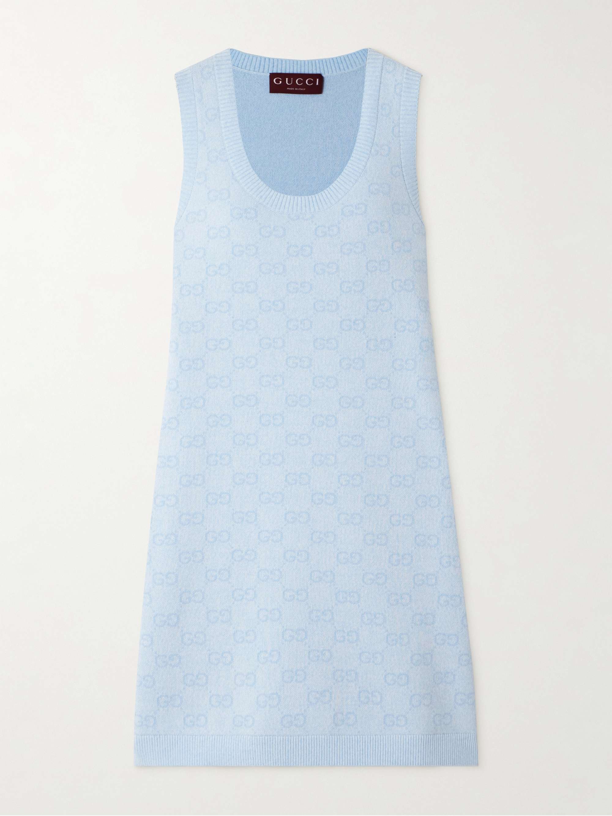 Jacquard-knit cotton mini dress view