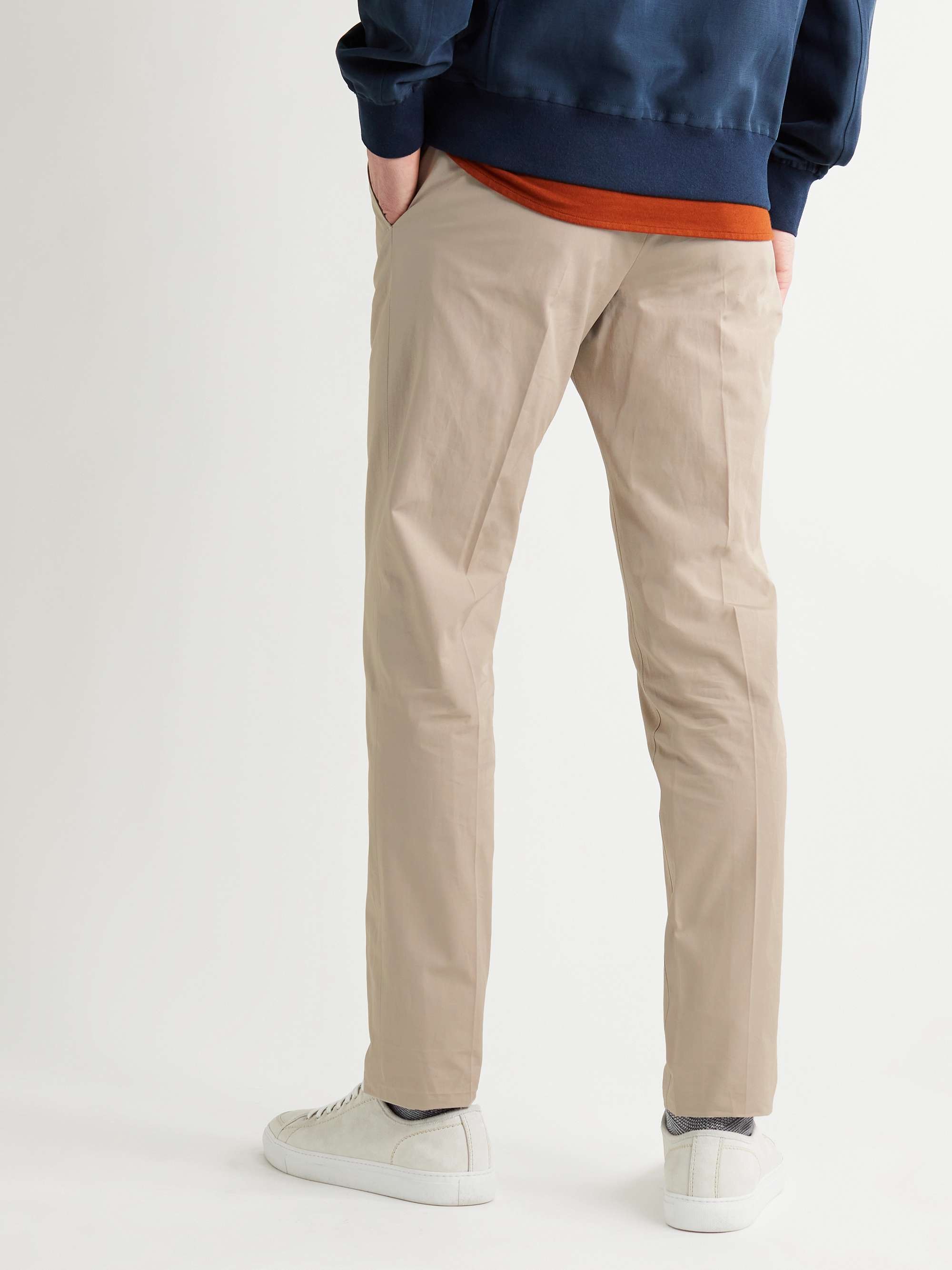 Slim-Fit Cotton-Blend Poplin Trousers view