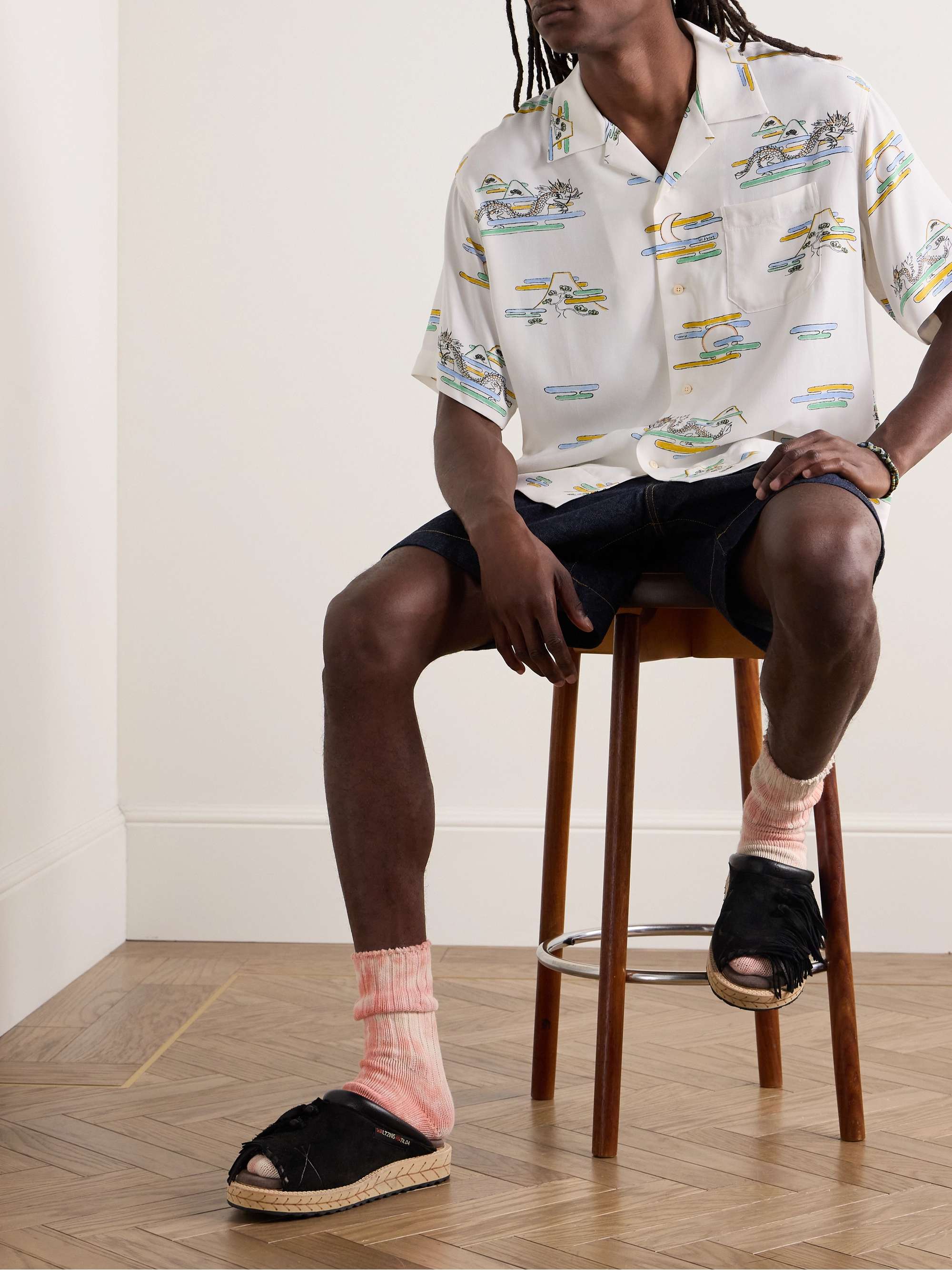 Copa Camp-Collar Printed Crepe Shirt view