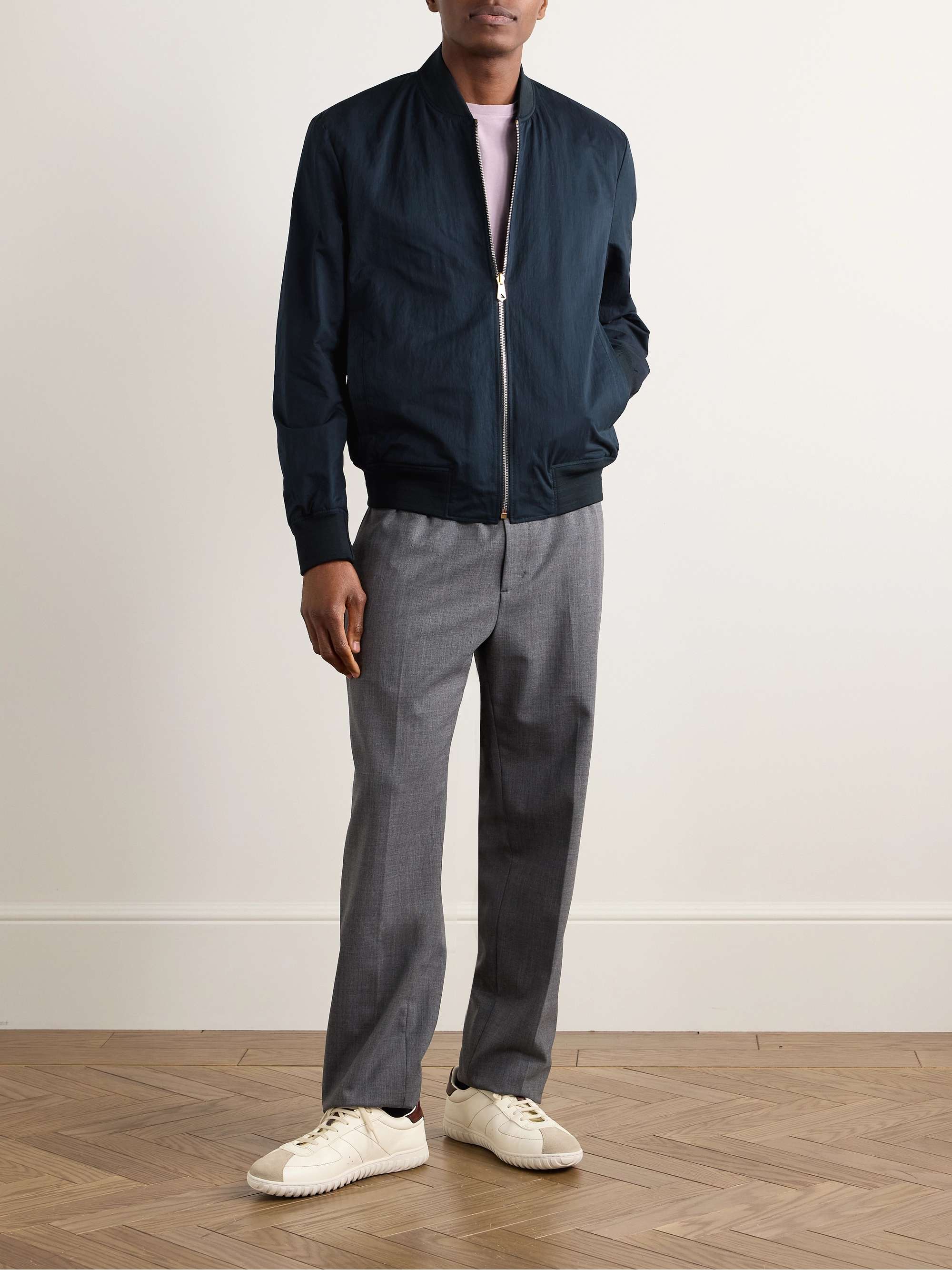 Reversible Coated Nylon-Blend Bomber Jacket view