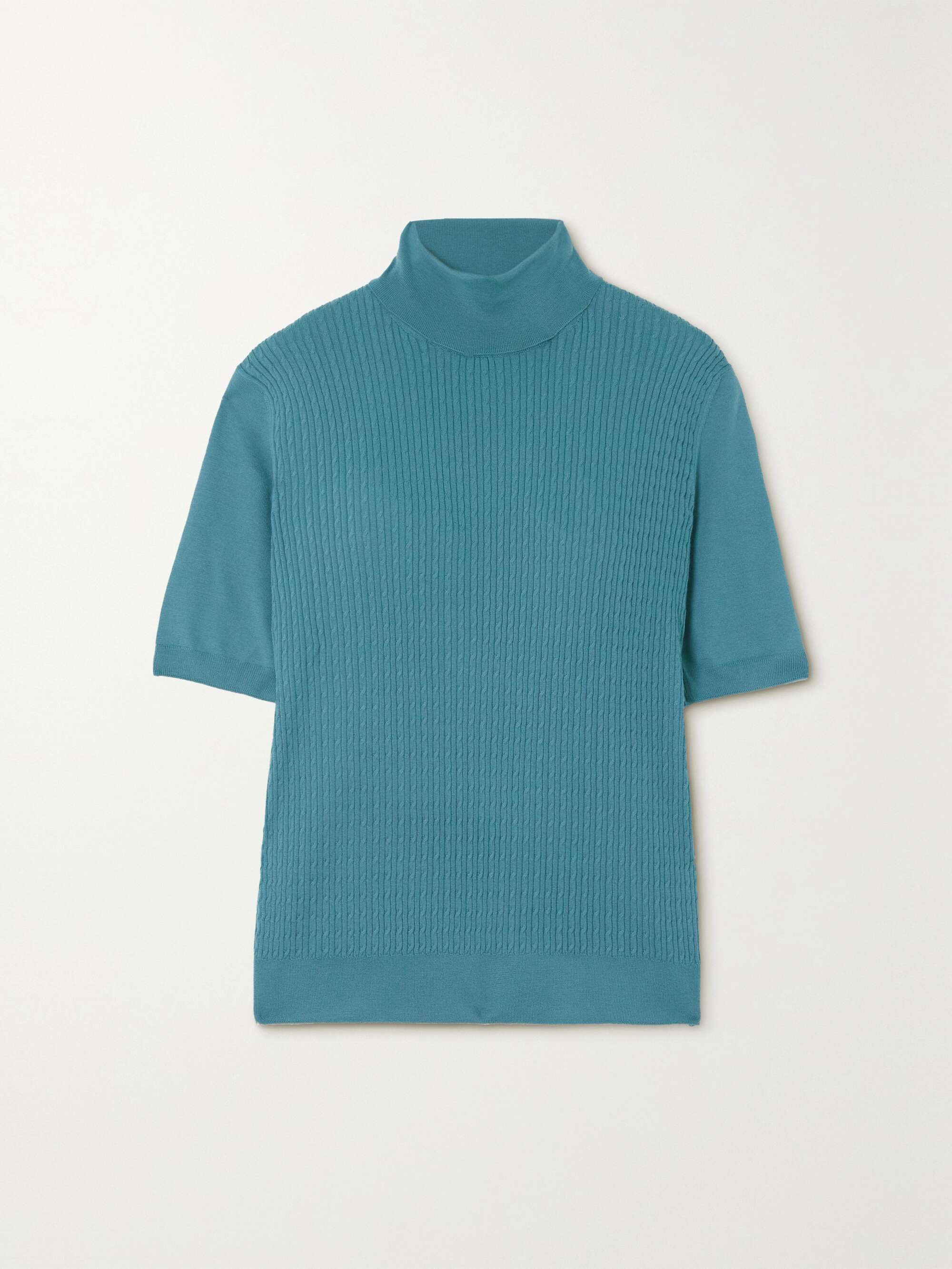 Dolcevita ribbed cashmere turtleneck top view