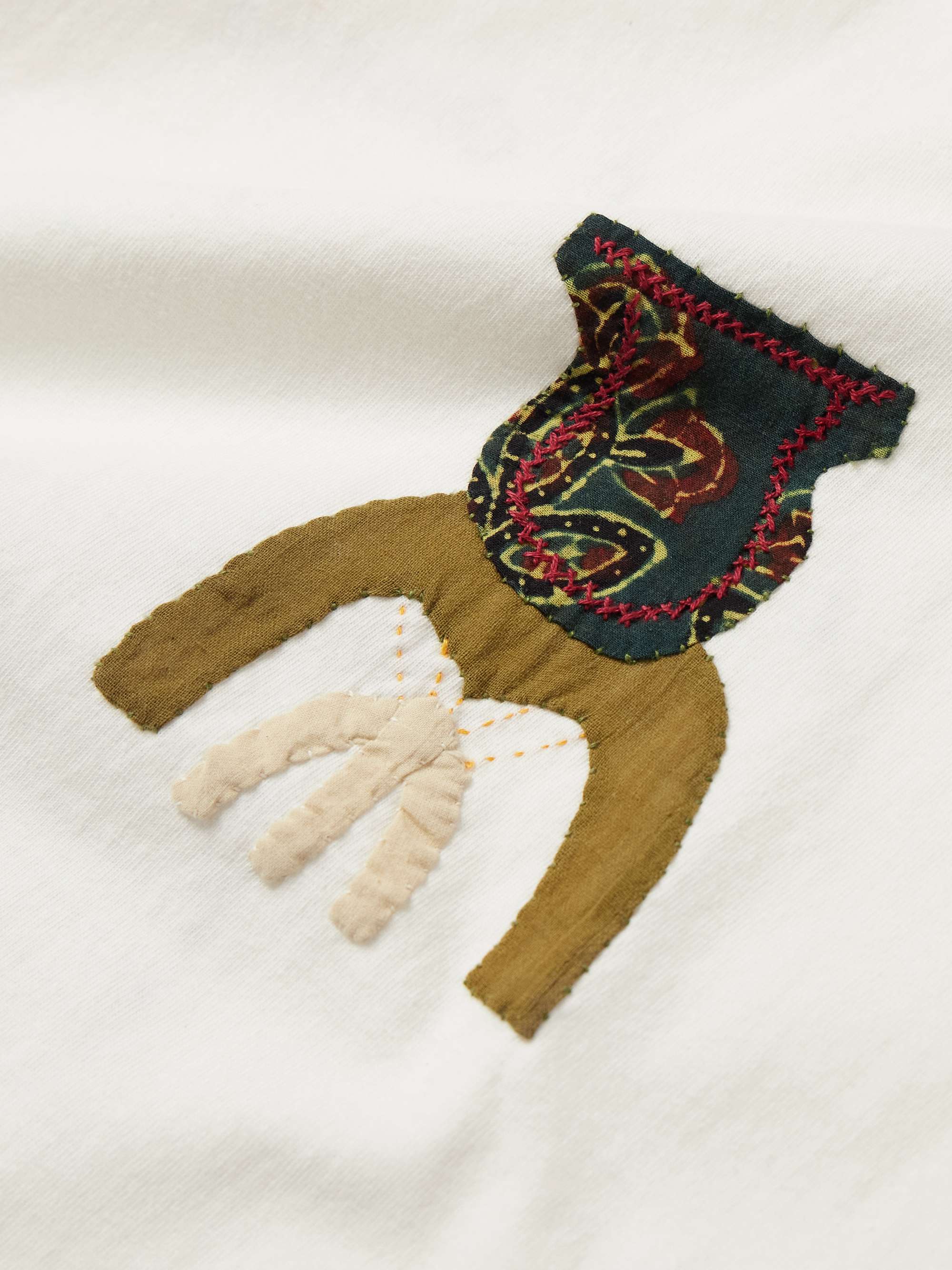 Appliquéd Embroidered Cotton-Jersey T-Shirt view