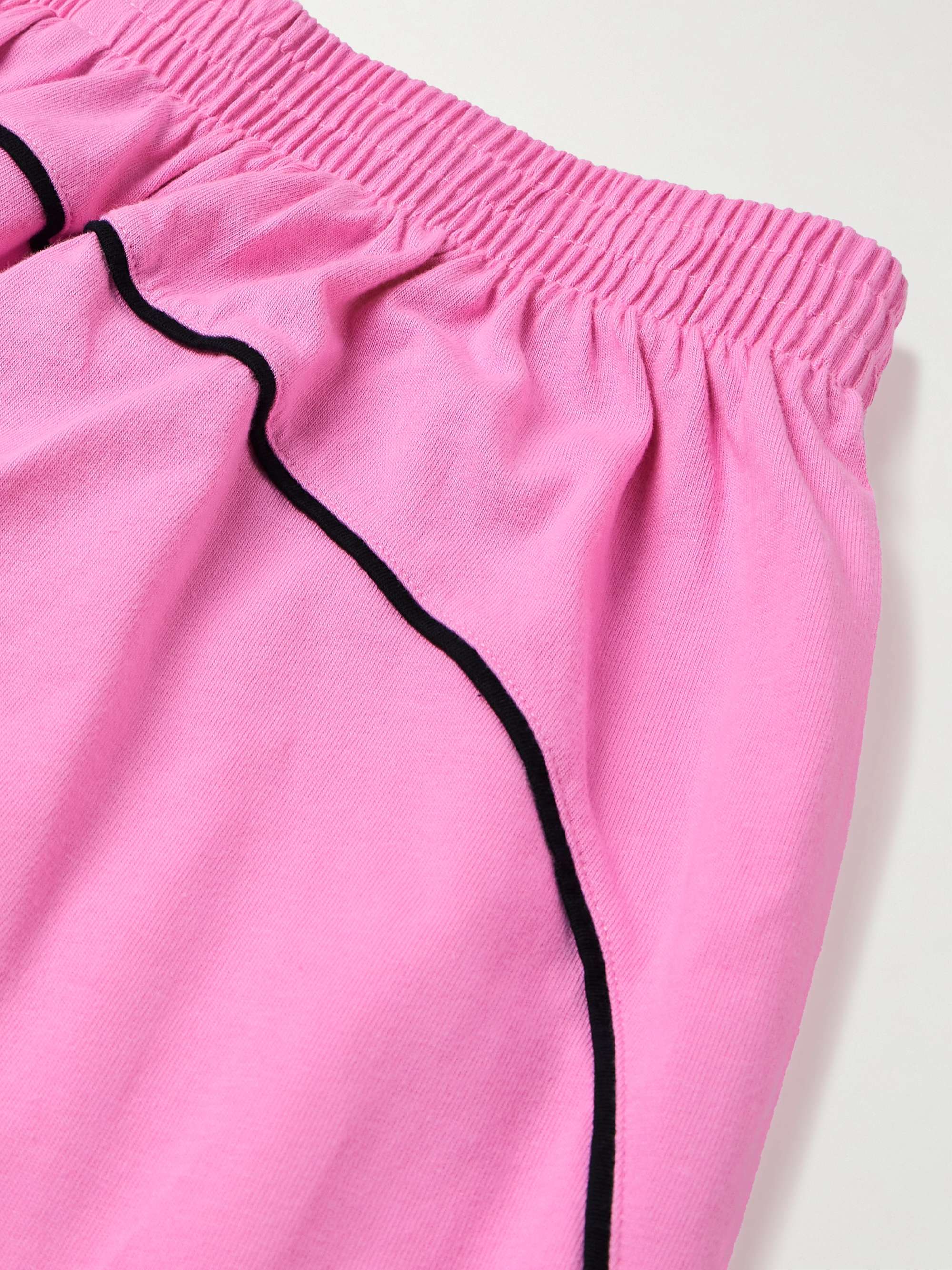 Wide-Leg Logo-Embroidered Cotton-Jersey Shorts view