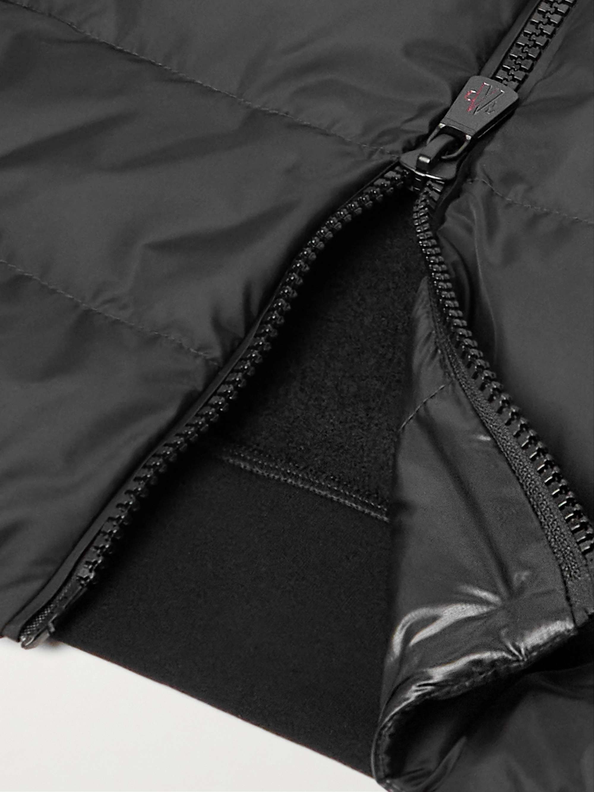 Logo-Print Quilted Shell and Stretch-Jersey Hooded Down Jacket view