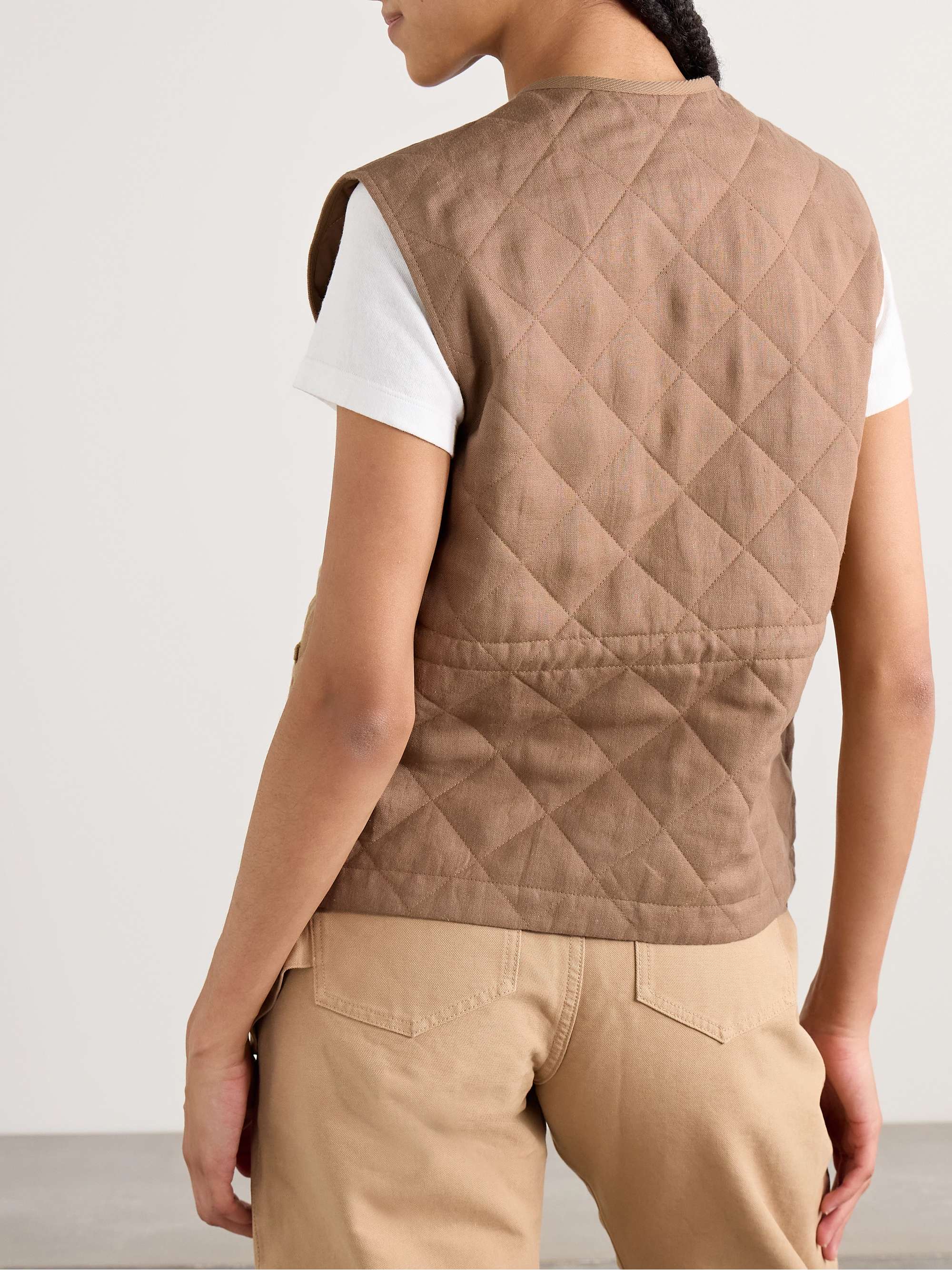 Vigny padded quilted linen vest view