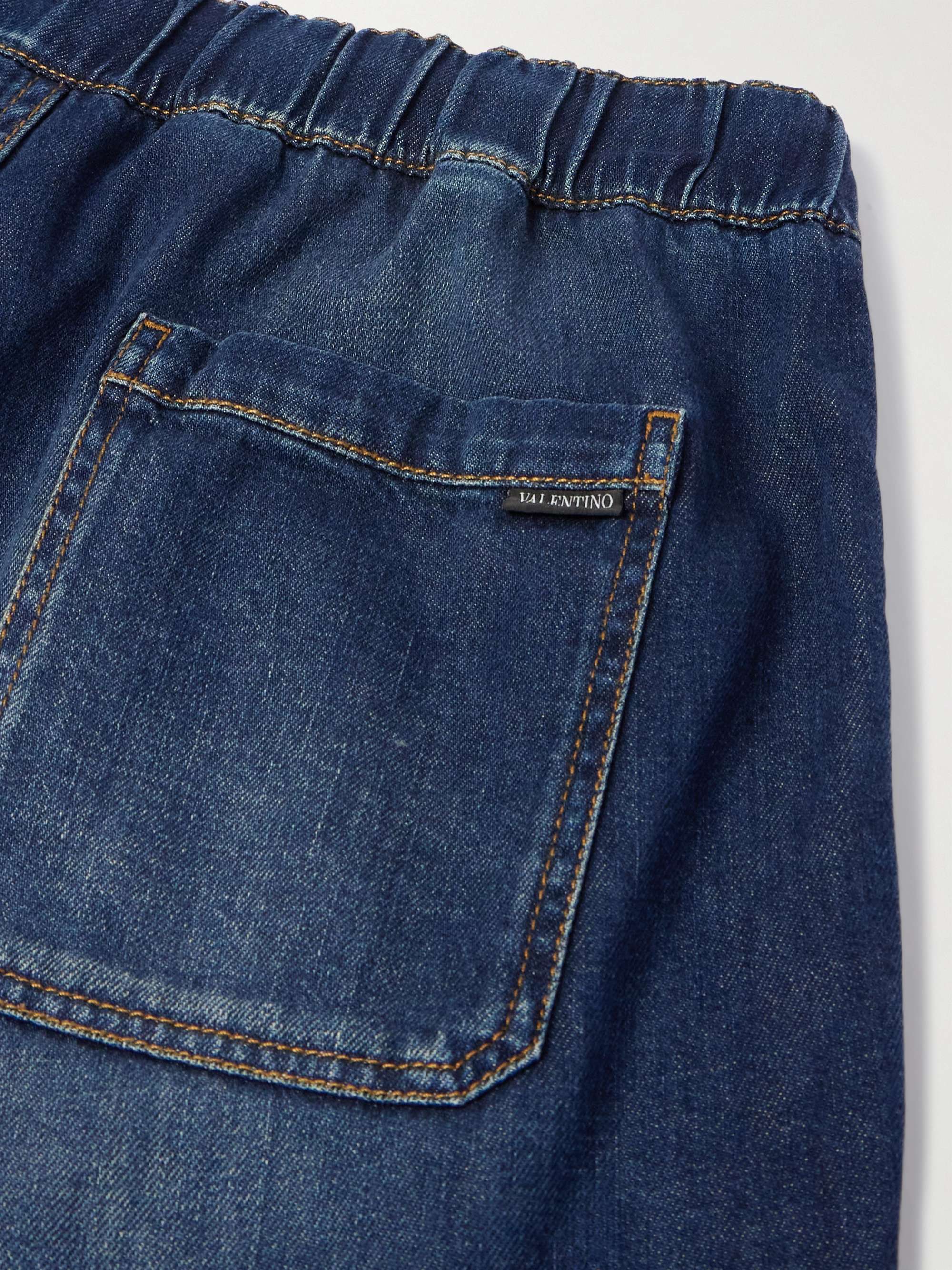 Straight-Leg Washed-Denim Shorts view