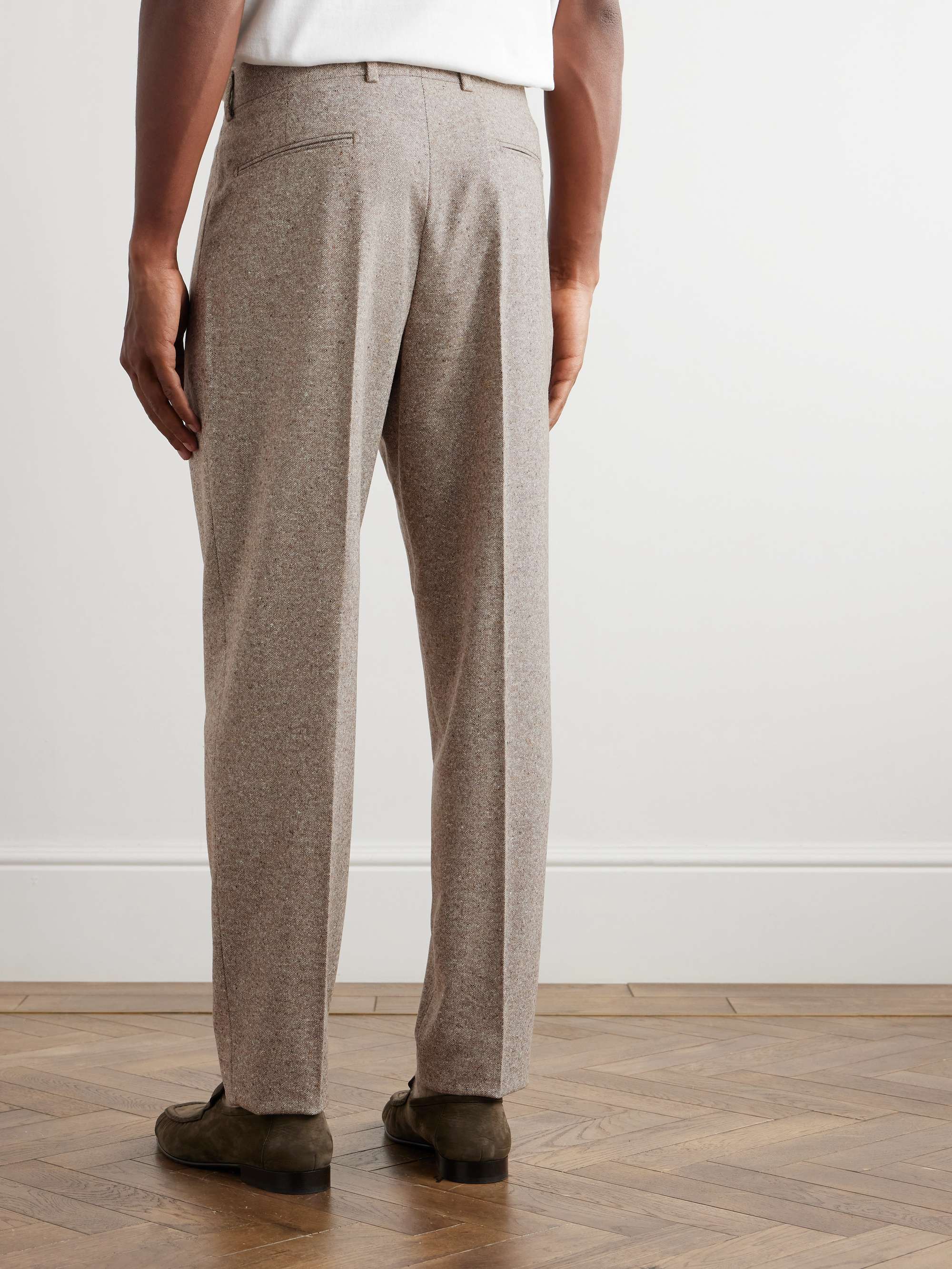 Straight-Leg Wool and Cashmere-Blend Suit Trousers view