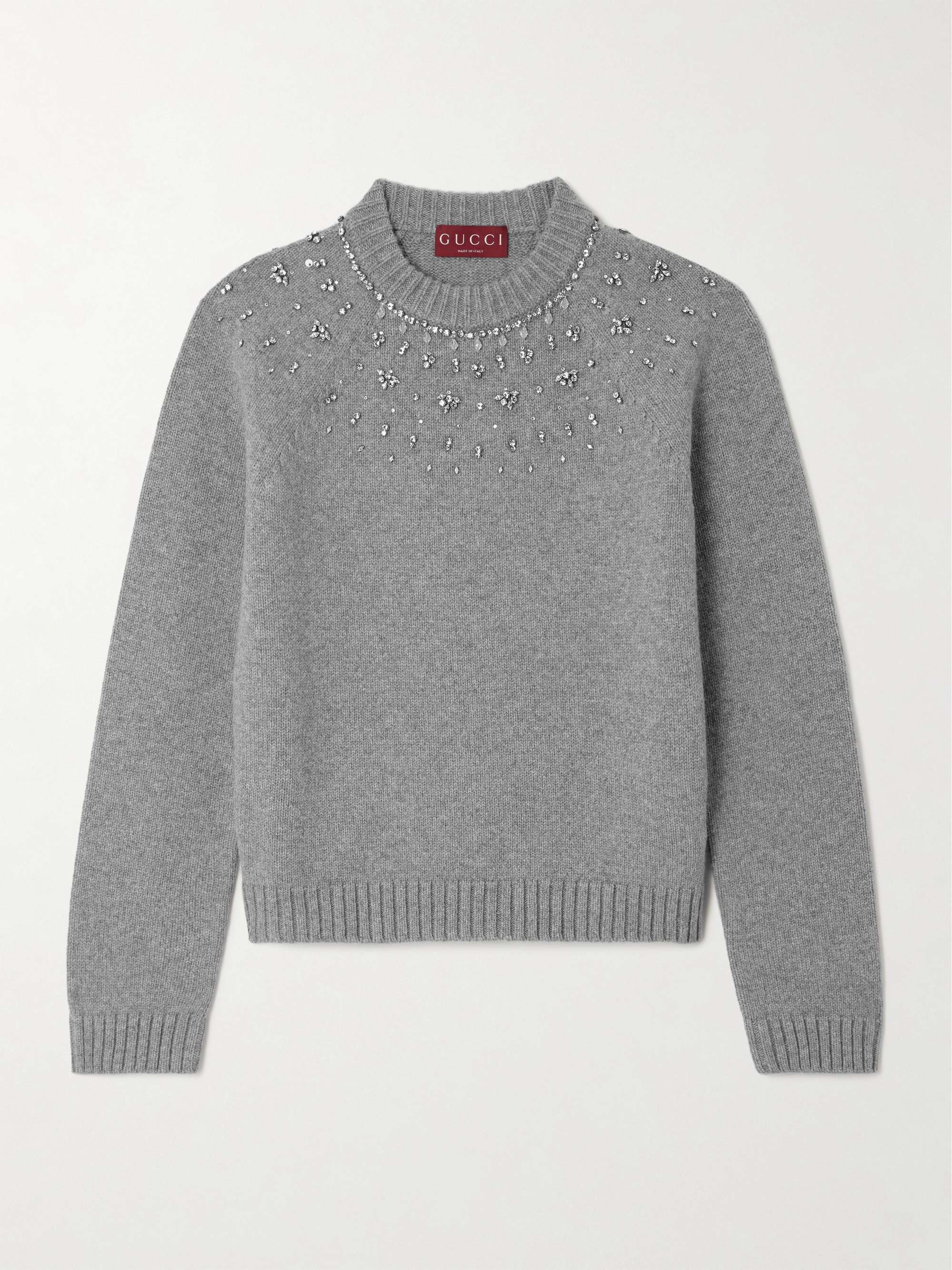 Crystal-embellished wool and cashmere-blend sweater view