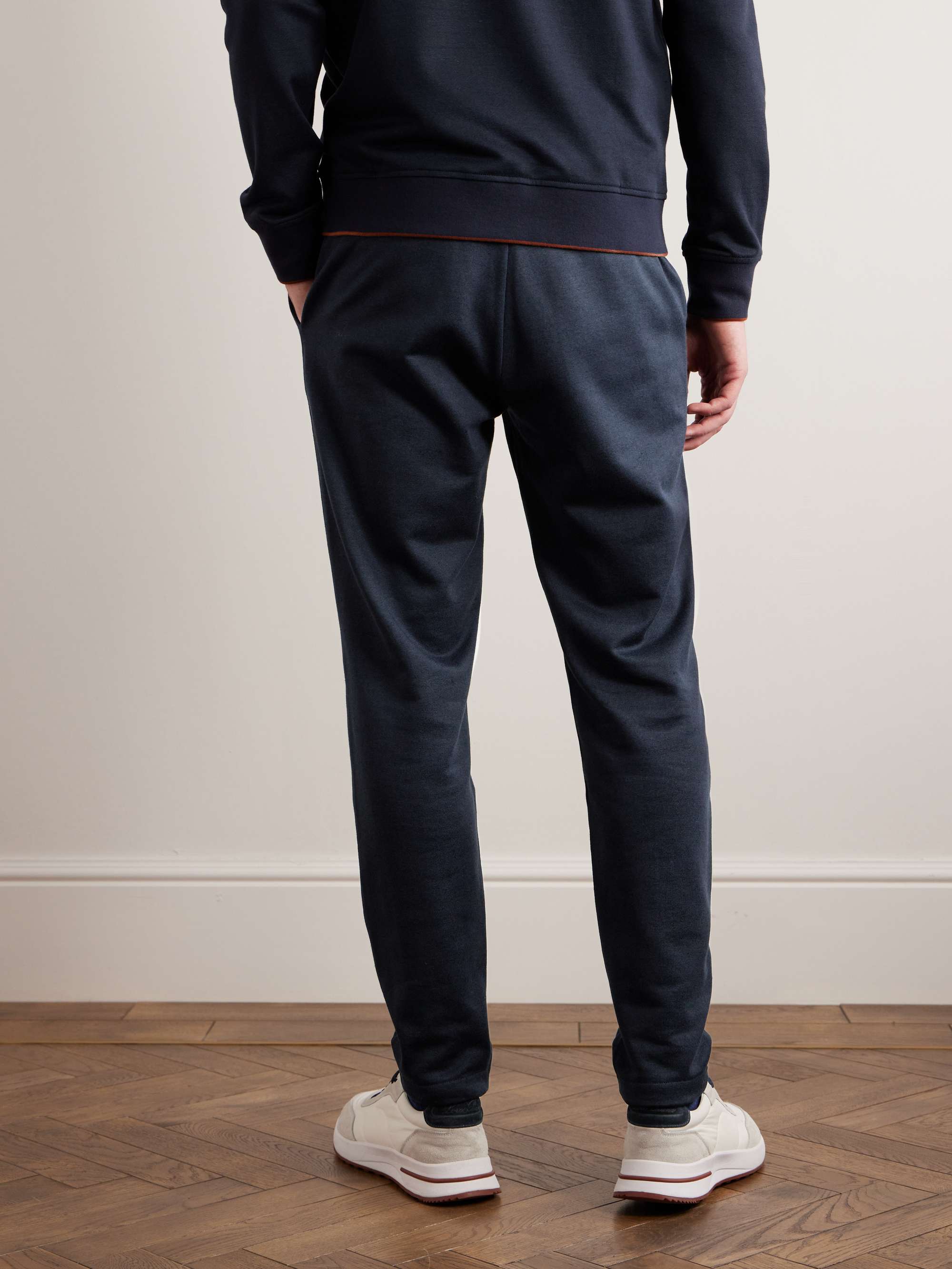 Tapered Cotton and Linen-Blend Fleece Sweatpants view