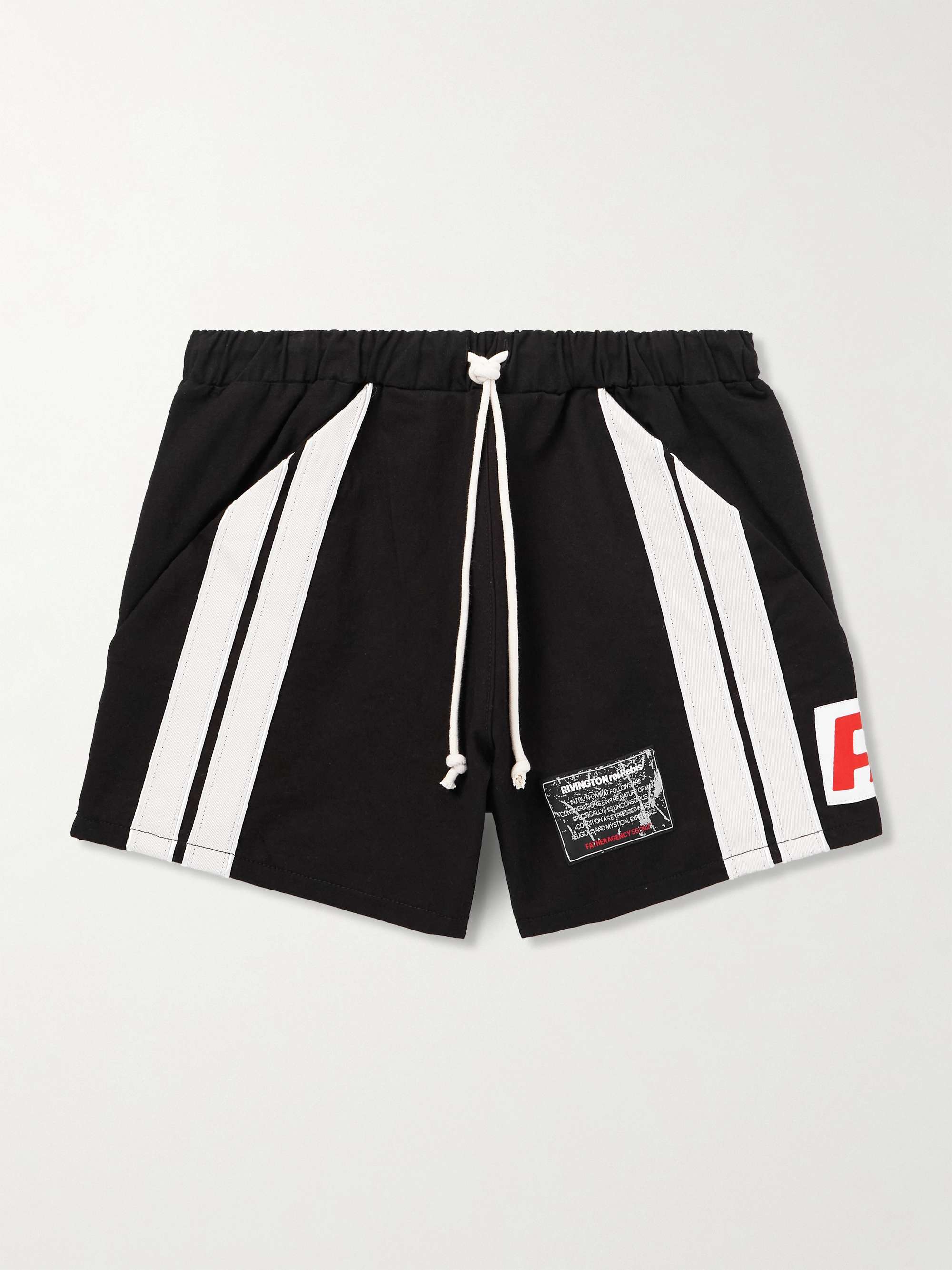 Trappist Straight-Leg Logo-Appliquéd Cotton-Canvas Drawstring Shorts view