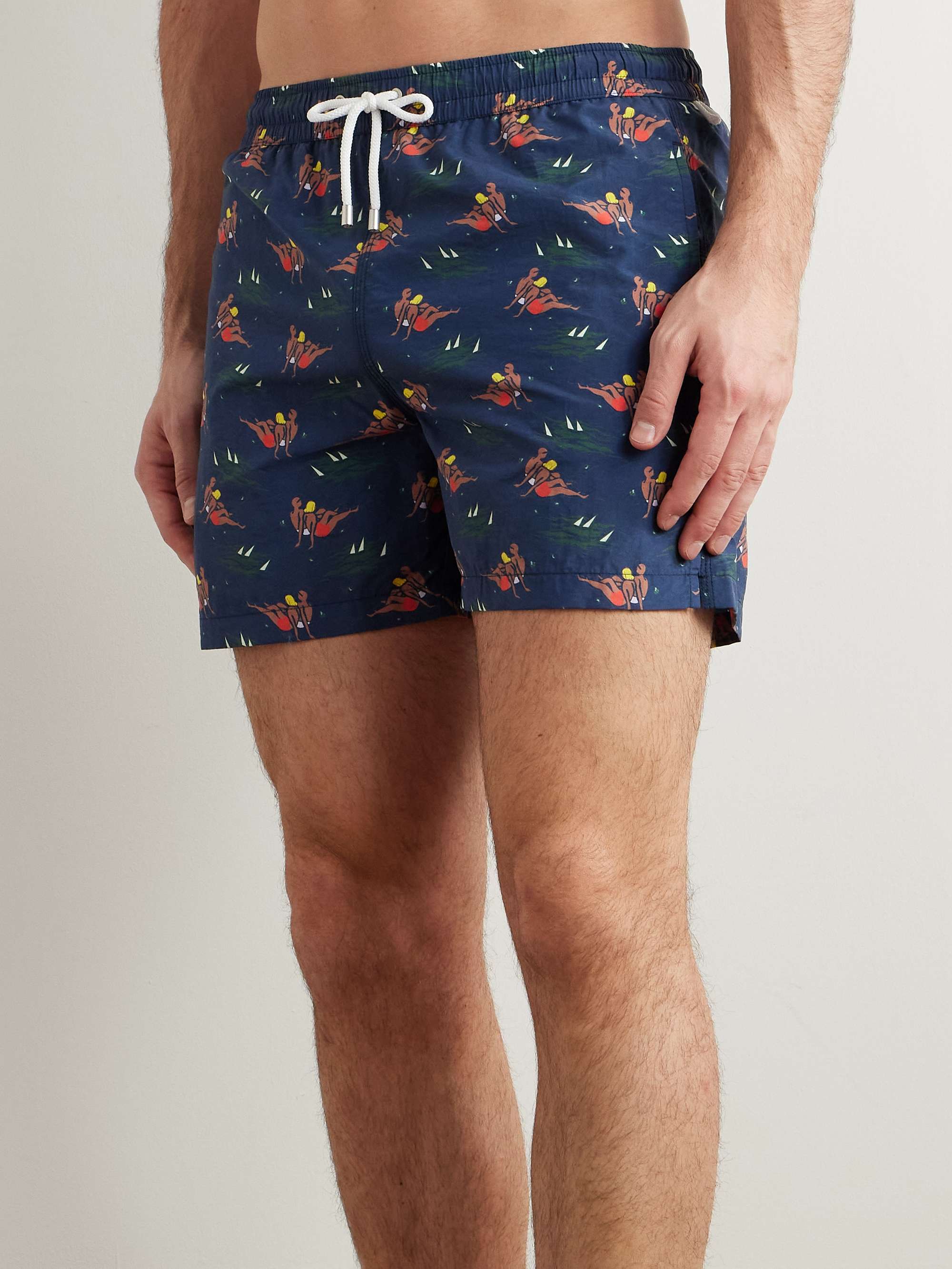 Bathers Straight-Leg Mid-Length Printed Swim Shorts view