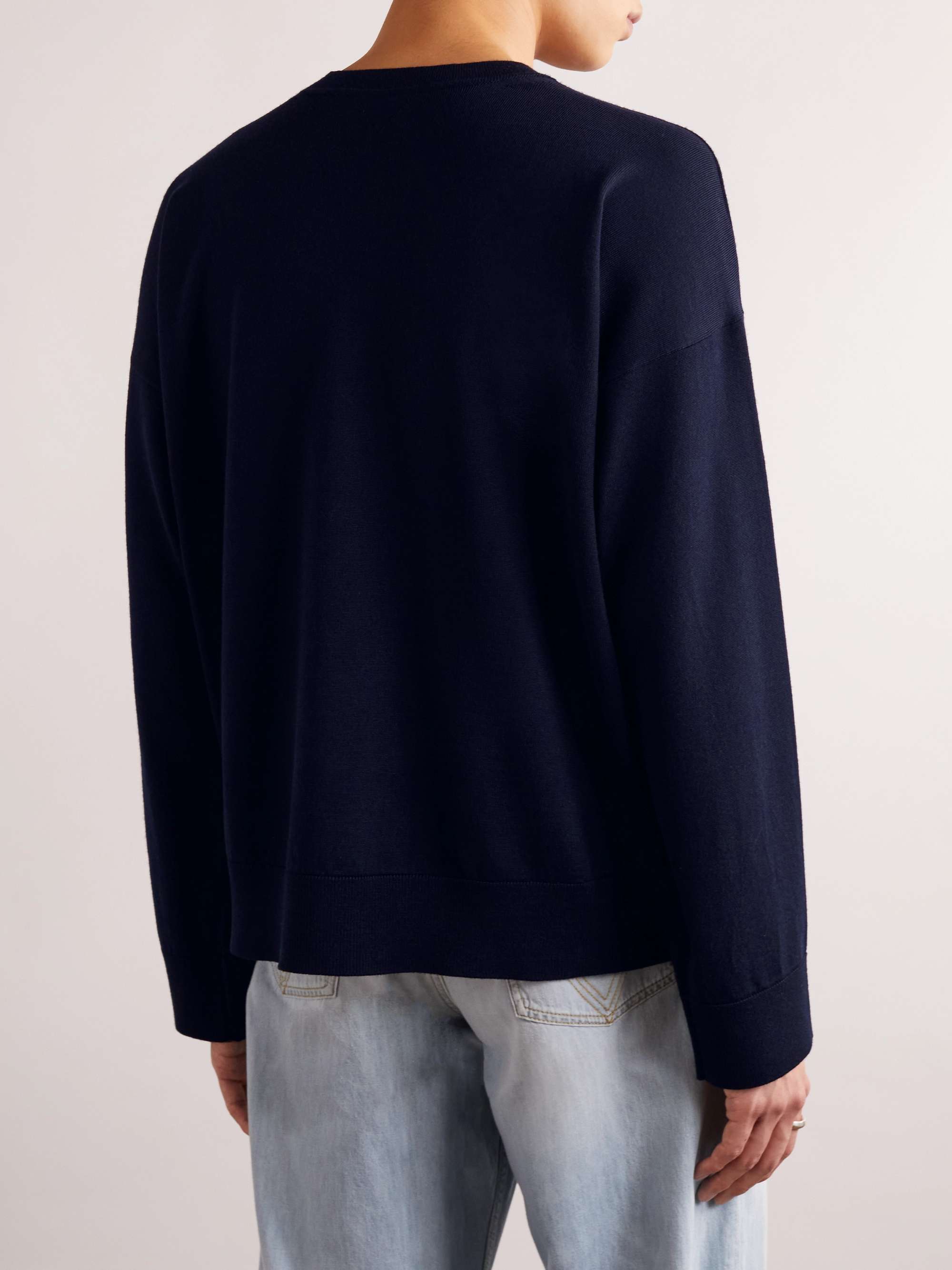 Logo-Embroidered Wool Sweater view