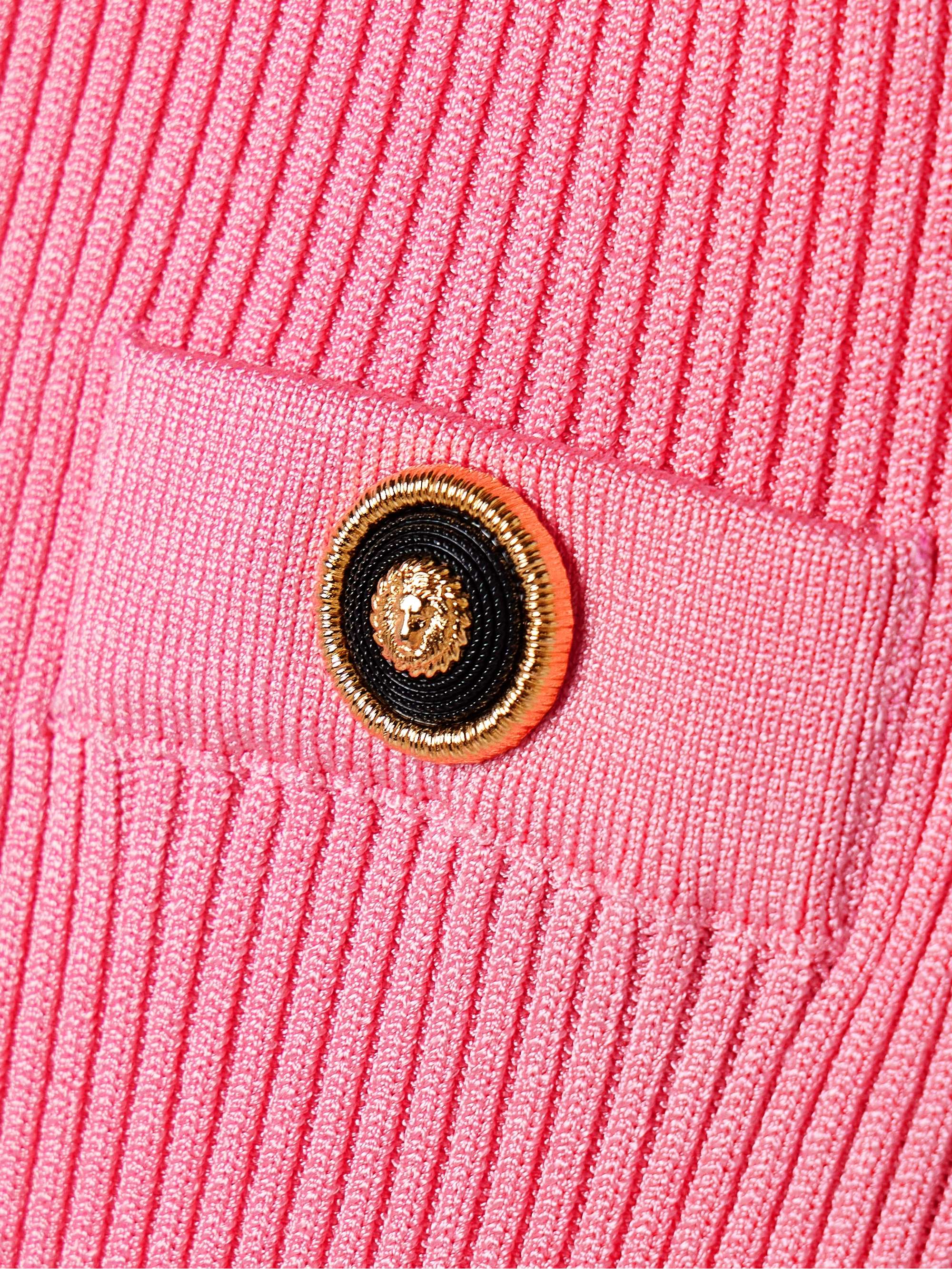 Button-embellished ribbed-knit midi skirt view