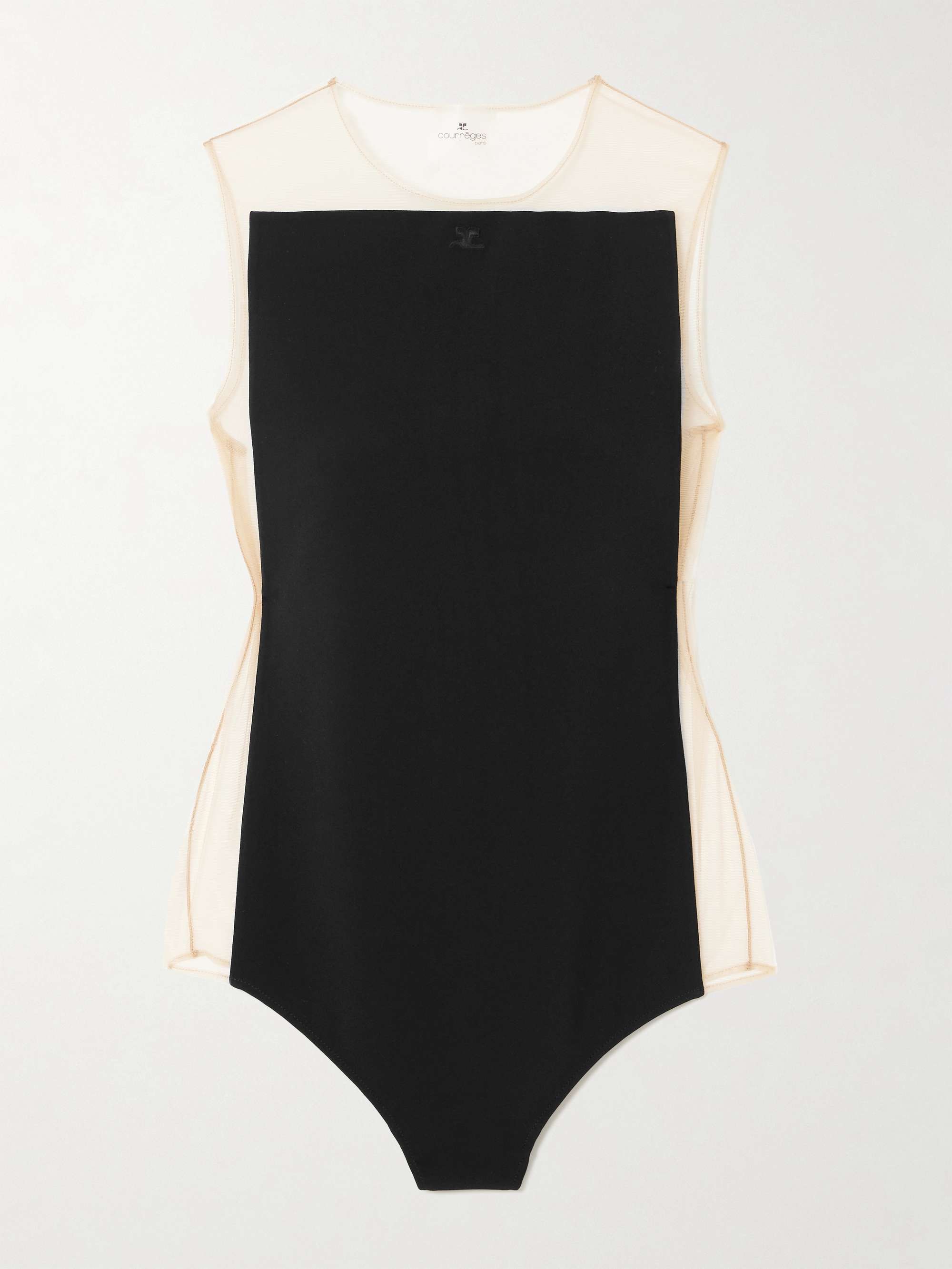 Illusion jersey and stretch-tulle bodysuit view
