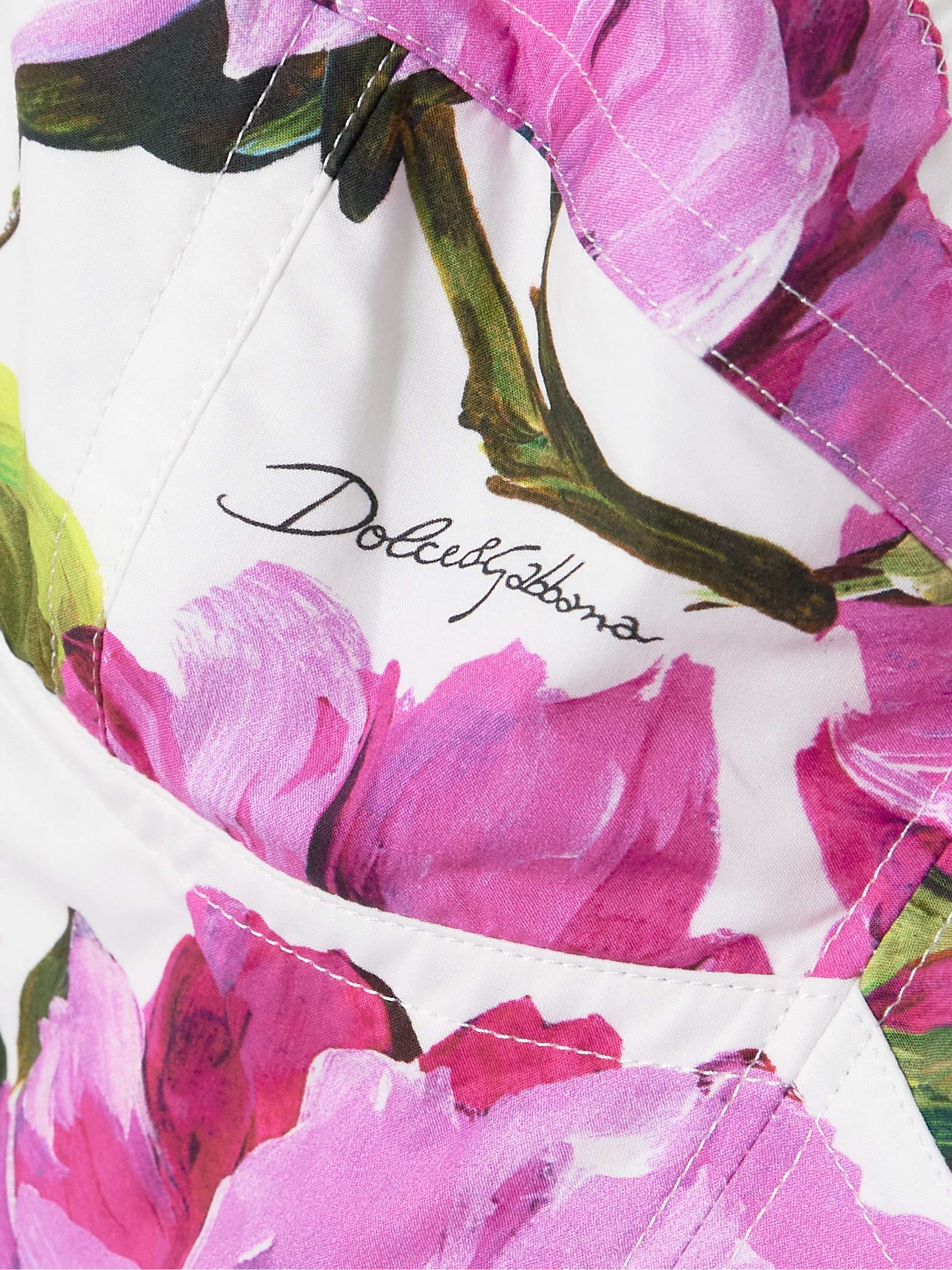 Cropped floral-print cotton-blend bustier top view