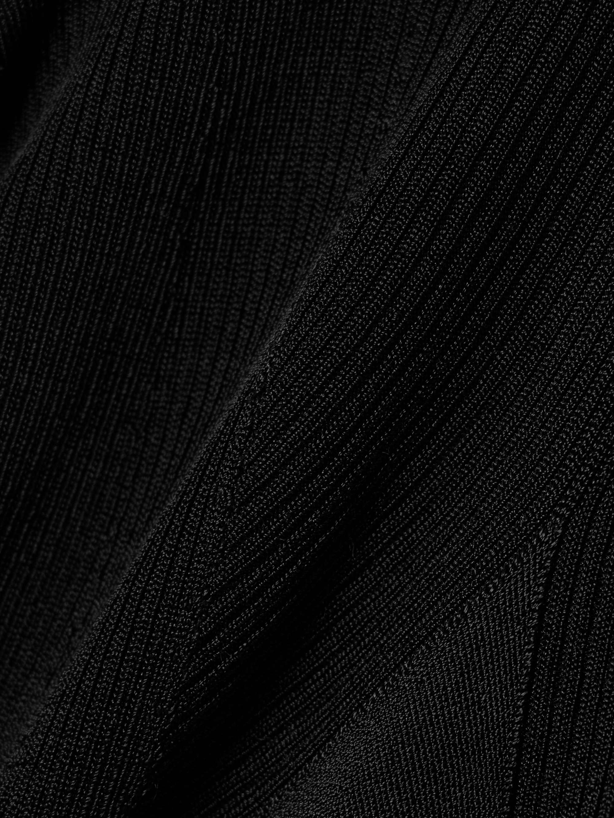 Polaris paneled ribbed-knit turtleneck top view