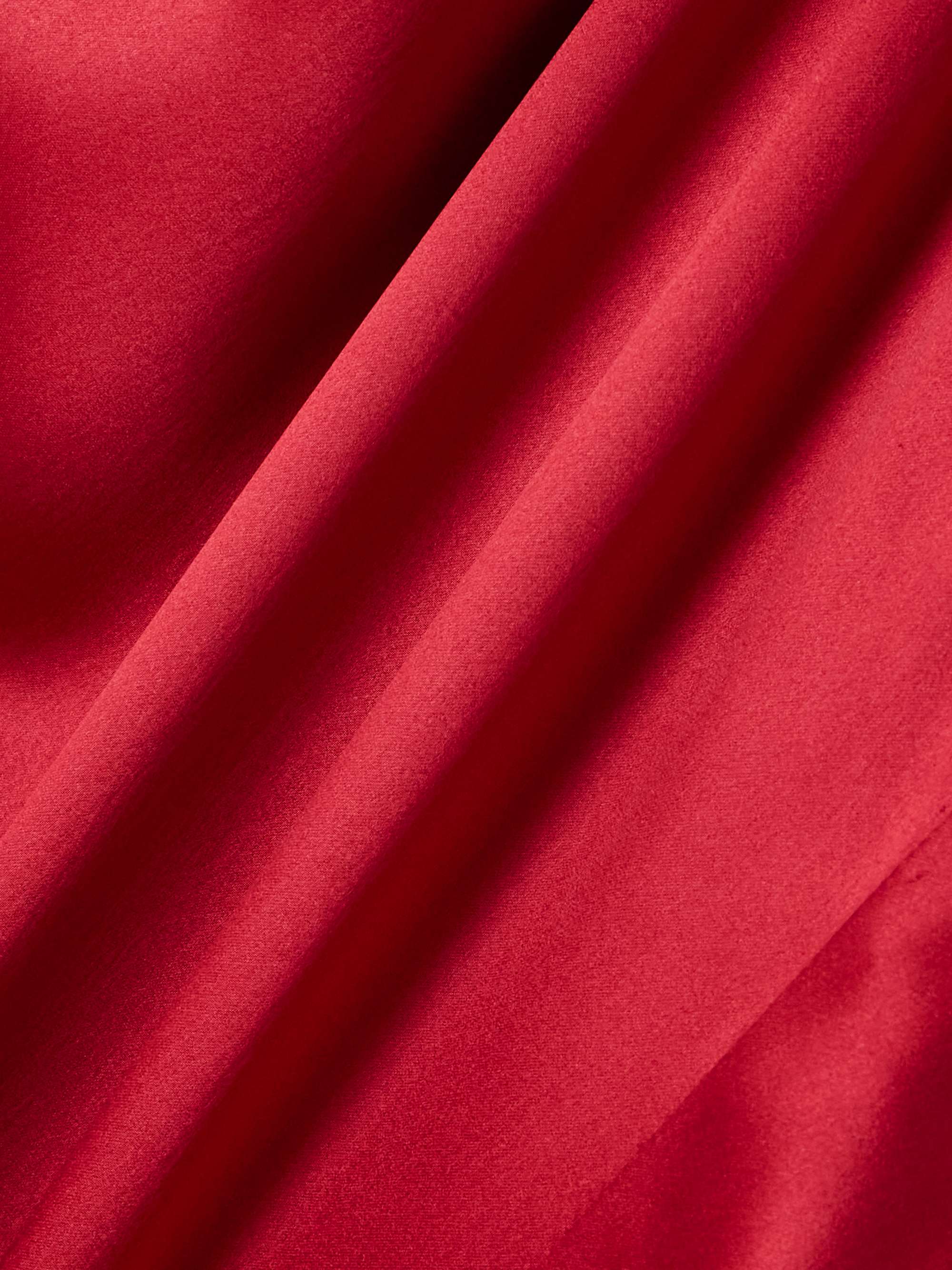 Sequin-trimmed draped silk-satin gown view
