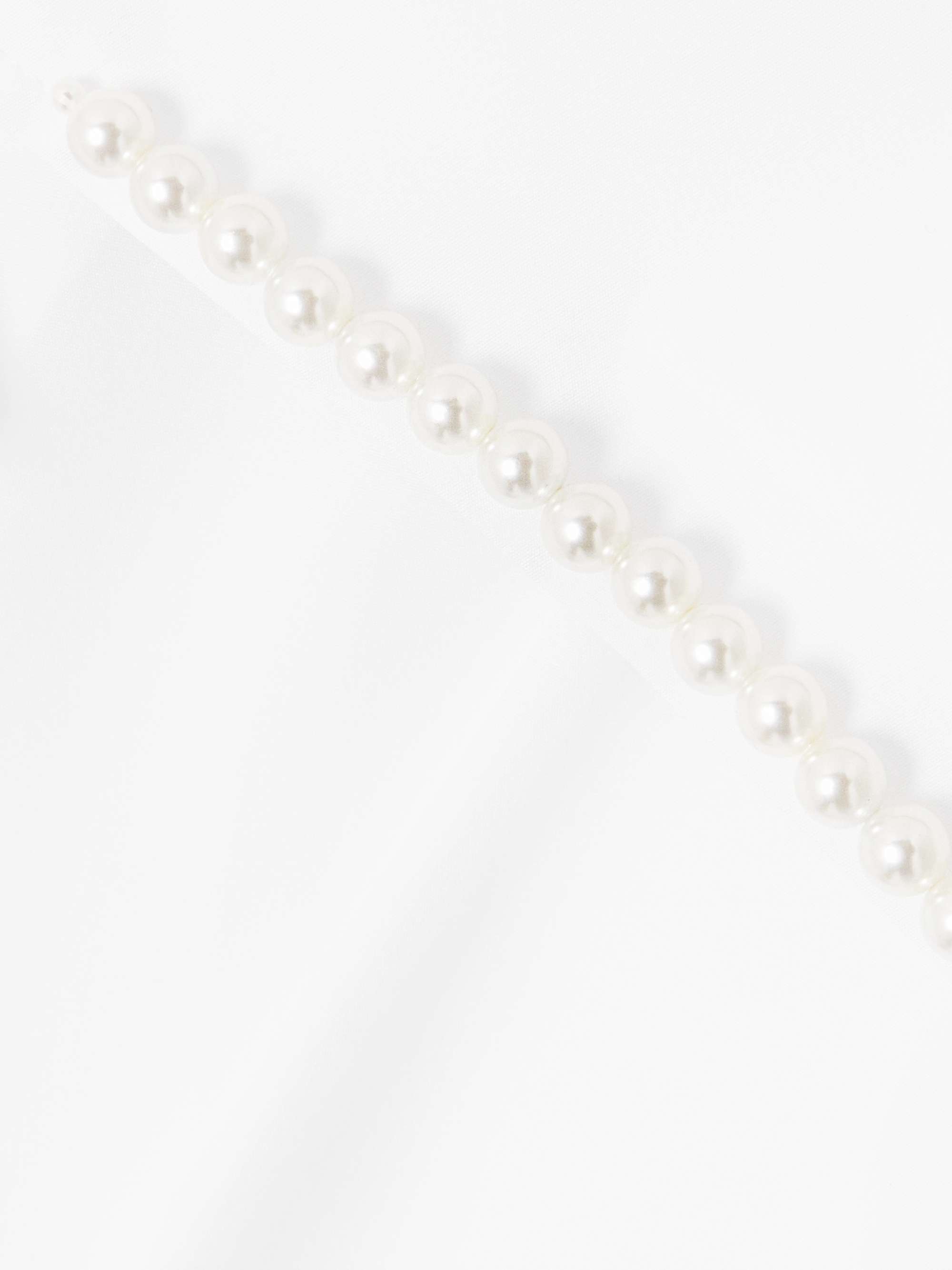 Faux pearl-embellished cotton-poplin shirt view