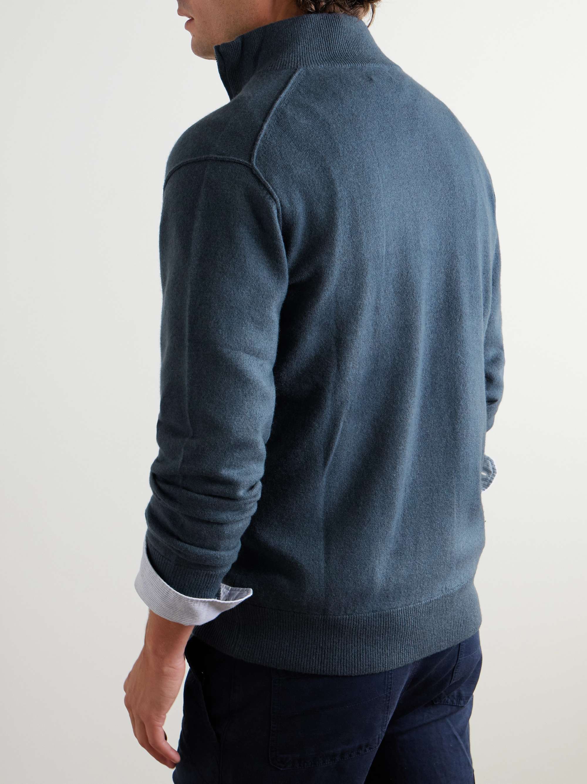 Wool and Cashmere-Blend Half-Zip Sweater view