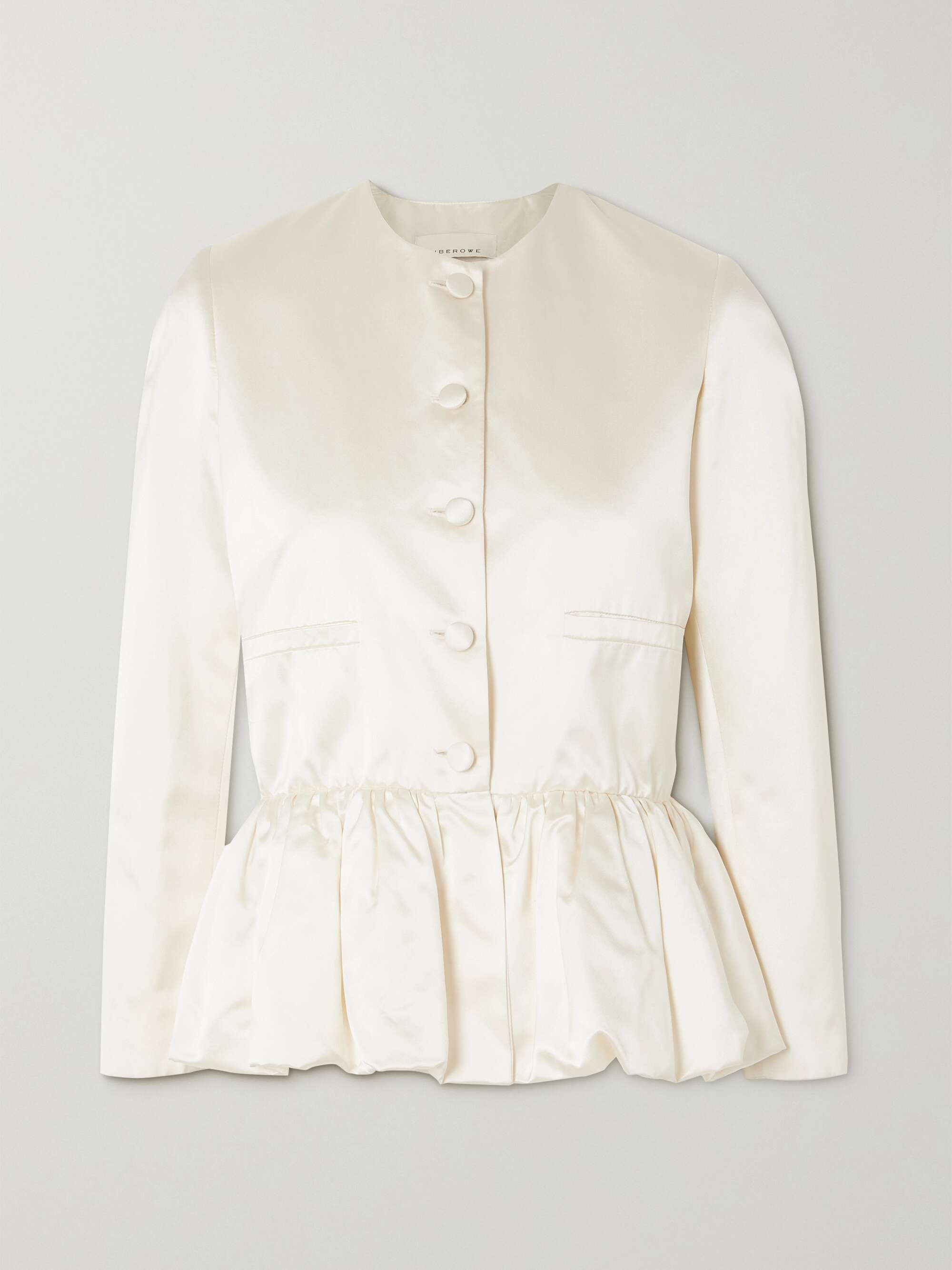 + NET SUSTAIN duchesse silk-satin peplum jacket view