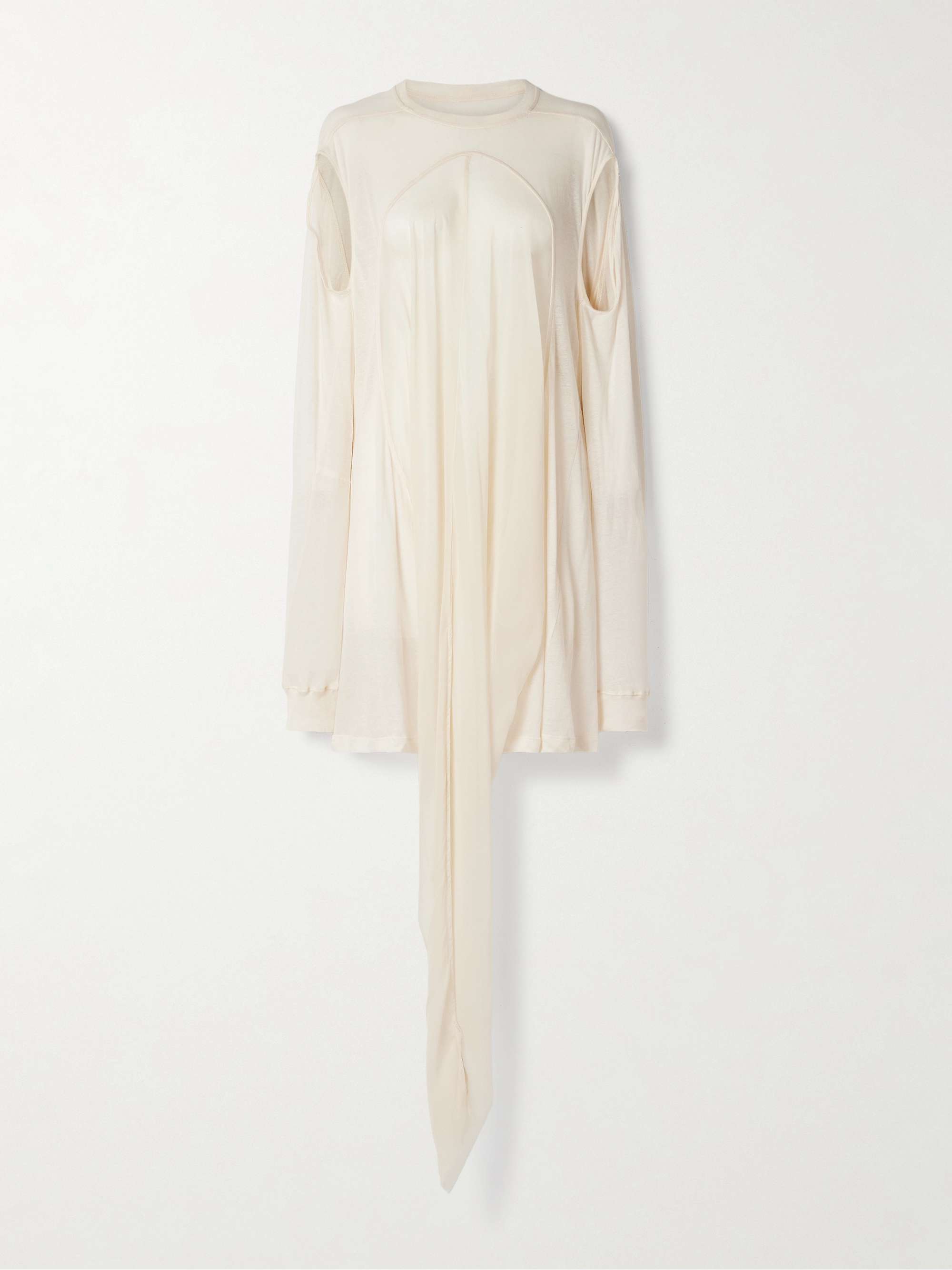 Drain T paneled cotton-jersey and crepe de chine top view