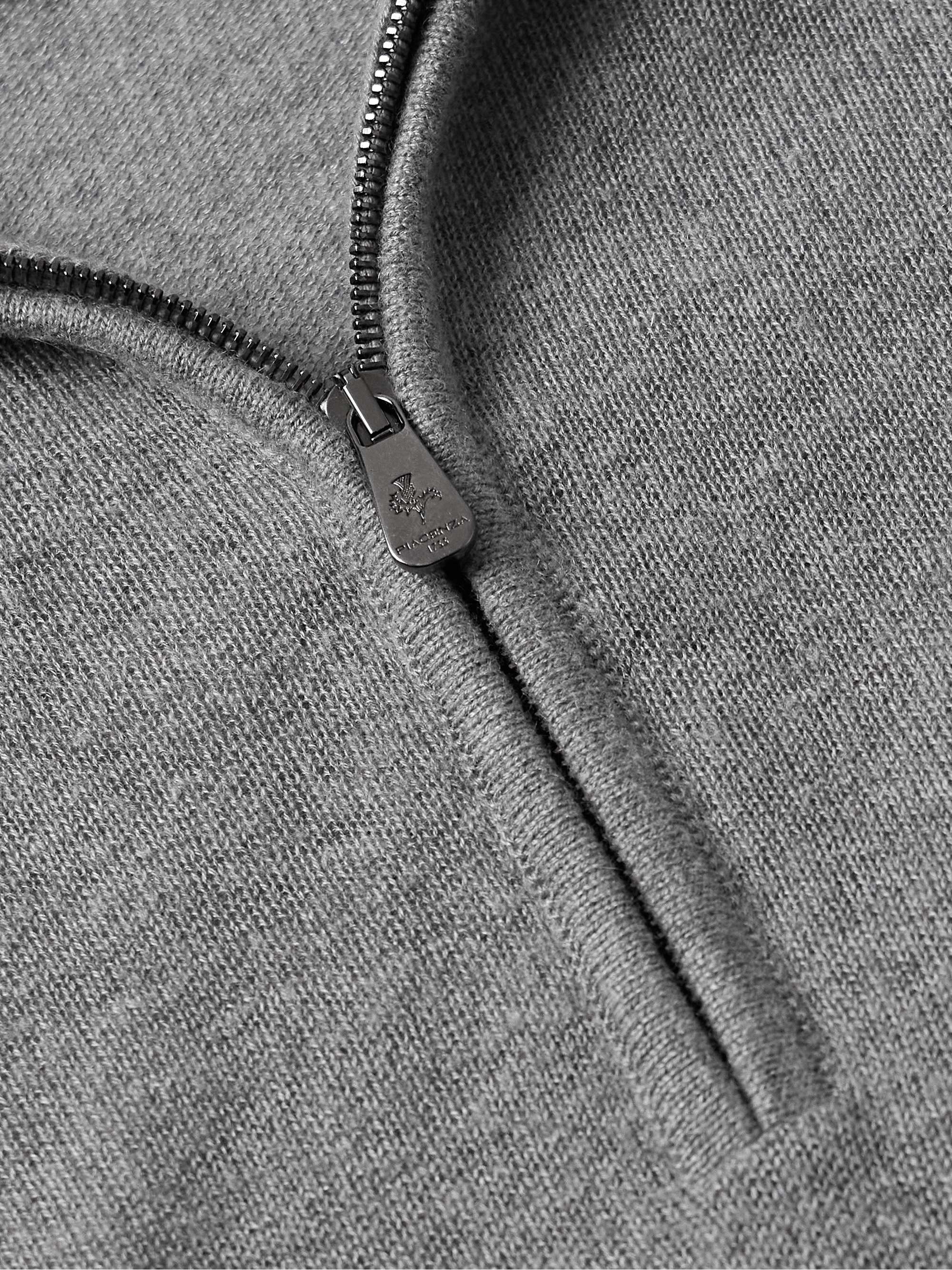 Mulberry Silk and Cashmere-Blend Half-Zip Sweater view