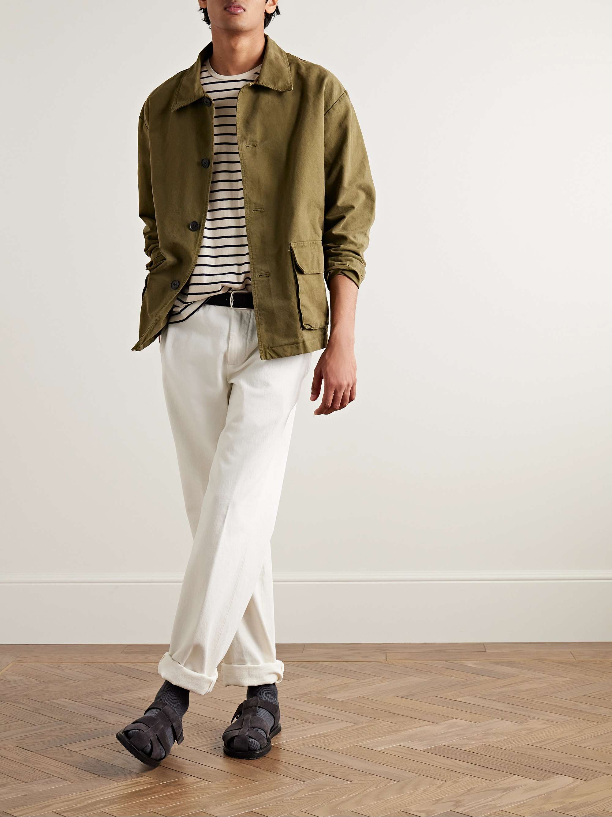 Pierre Striped Cotton-Jersey T-Shirt view