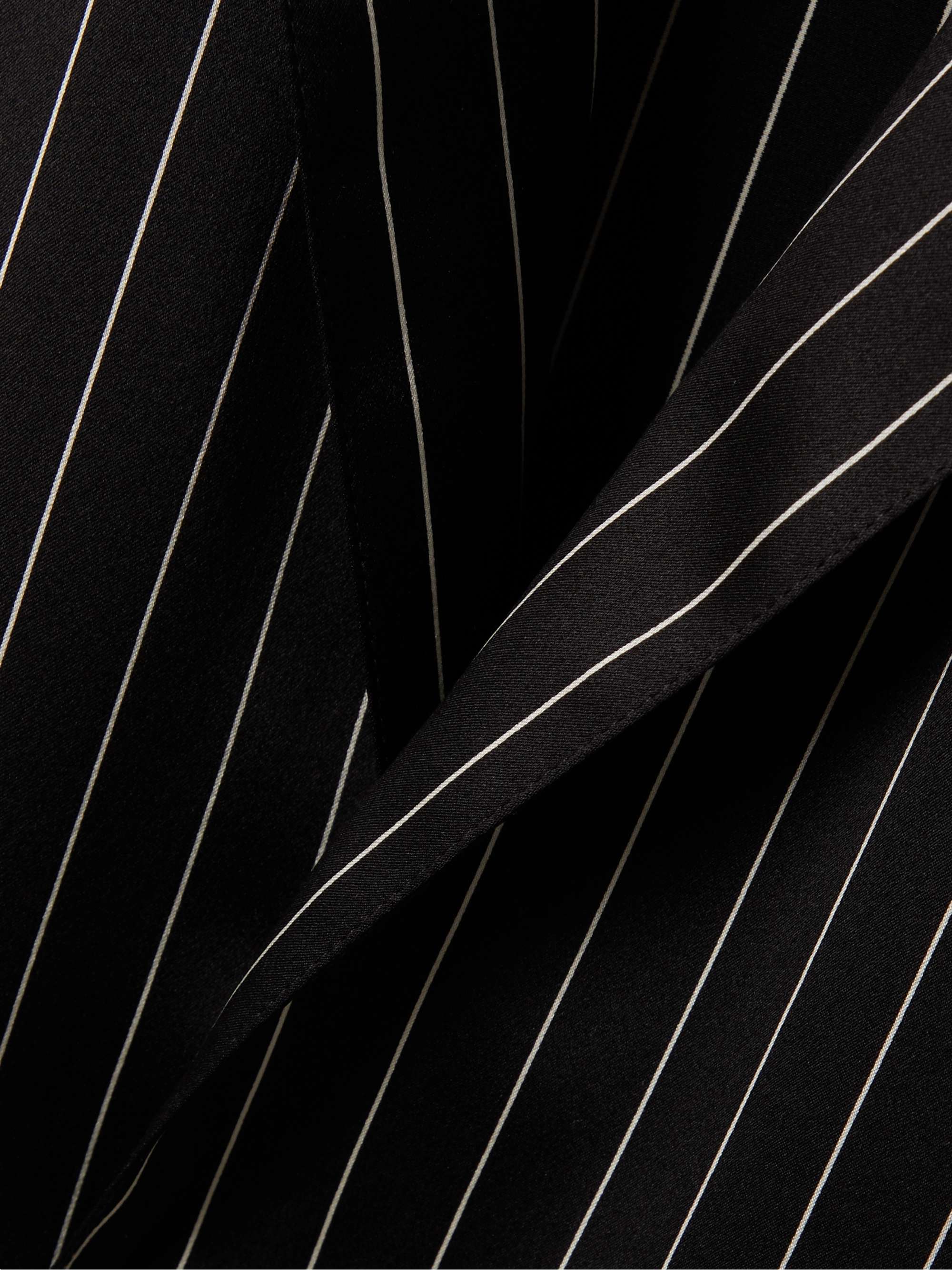Striped silk-satin shirt view