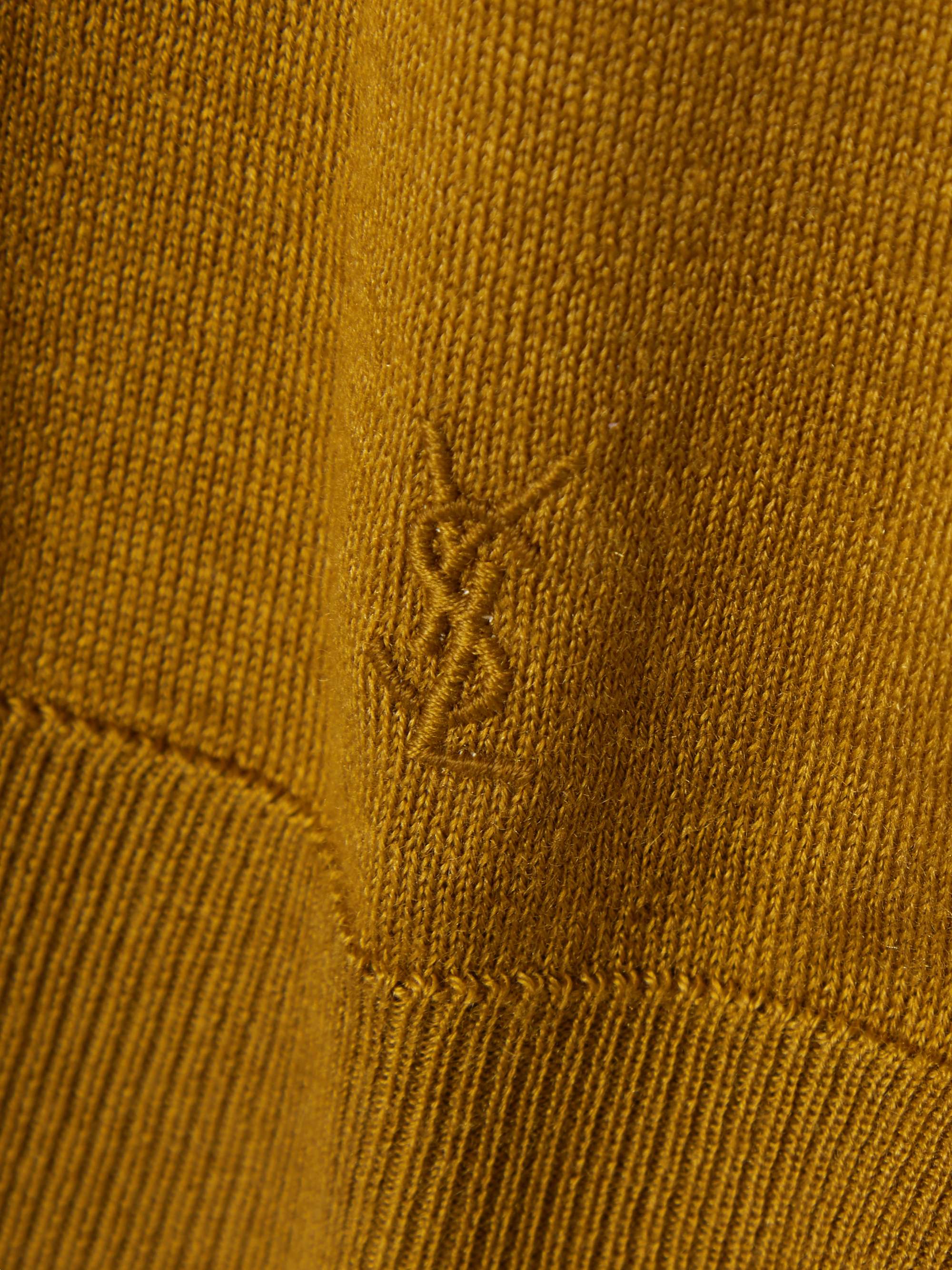 Embroidered wool, cashmere and silk-blend polo shirt view