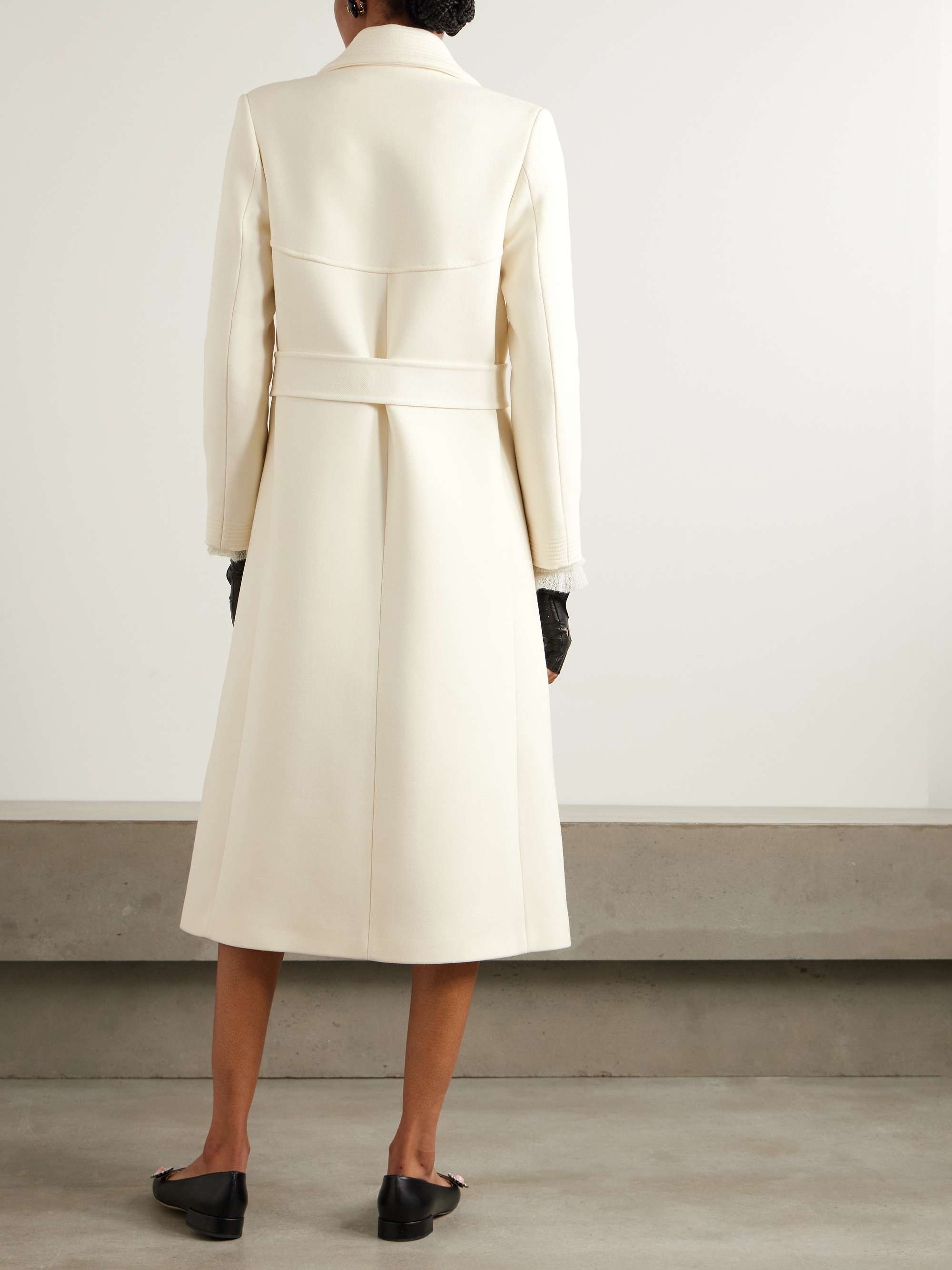 Embellished wool and silk-blend twill coat view