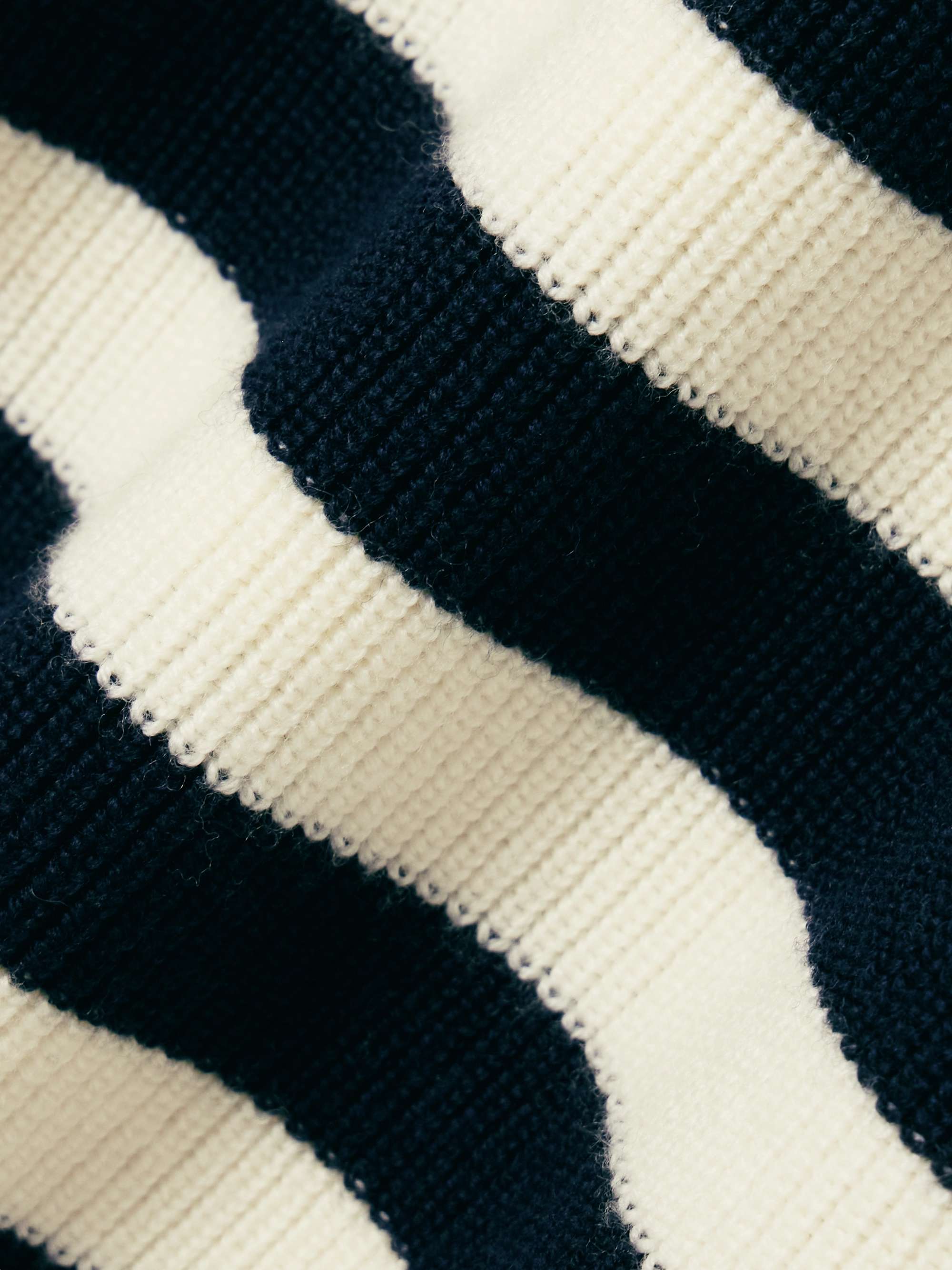 Moxa bow-detailed striped ribbed wool sweater view