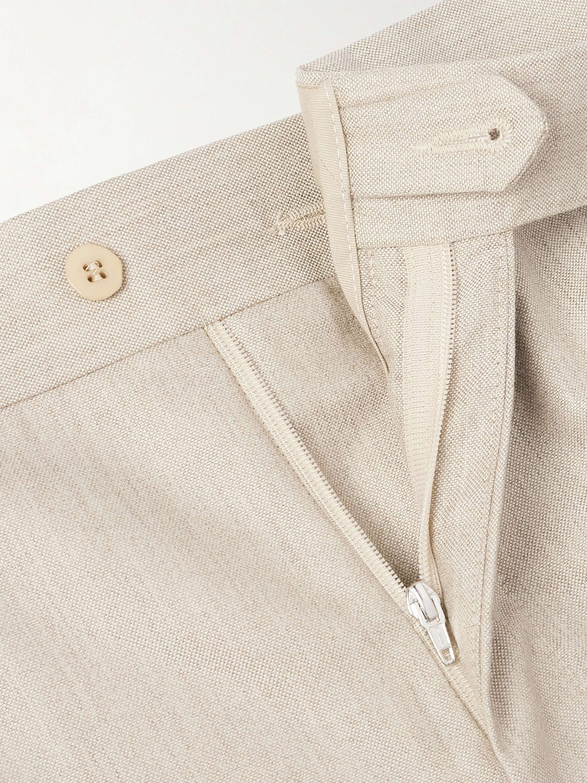 Straight-Leg Pleated Cashmere Suit Trousers view