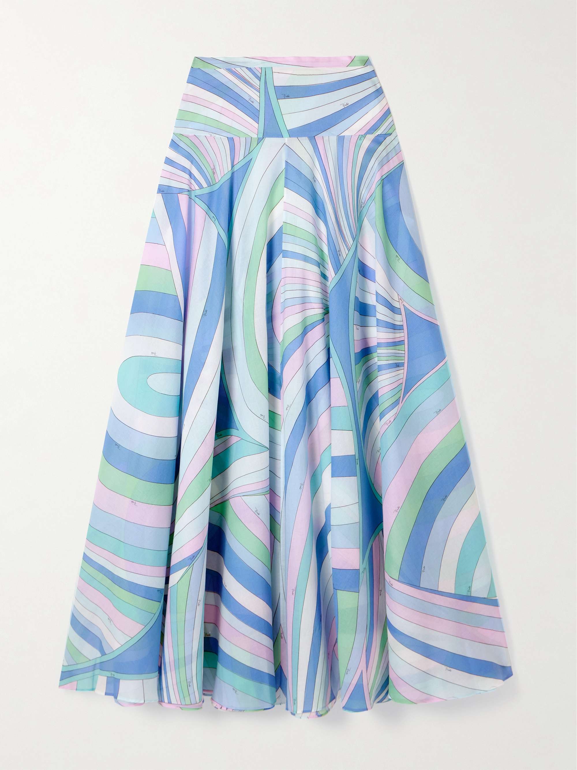 Pleated printed cotton-muslin maxi skirt view