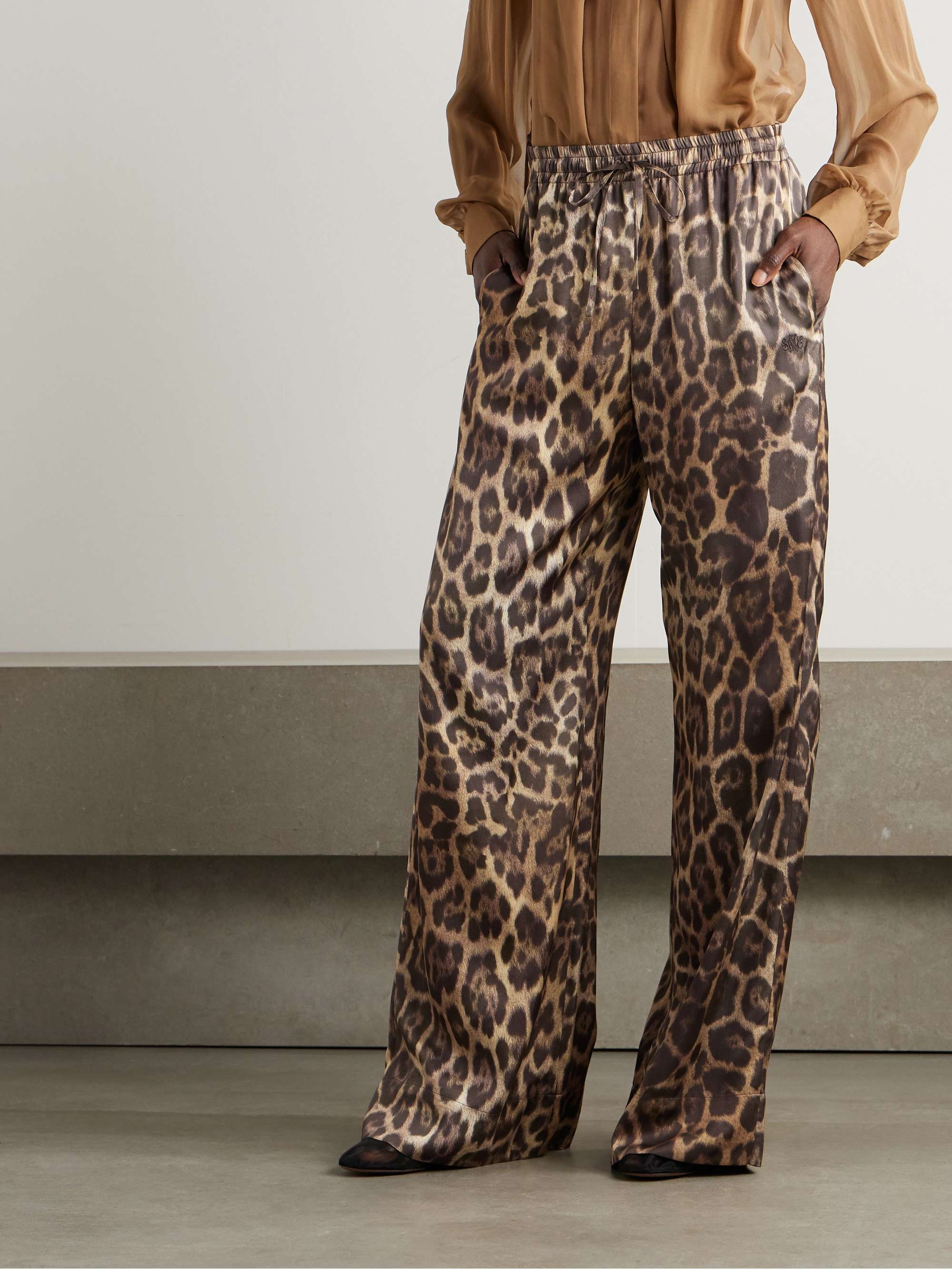 Leopard-print LENZING™ ECOVERO™ wide-leg pants view