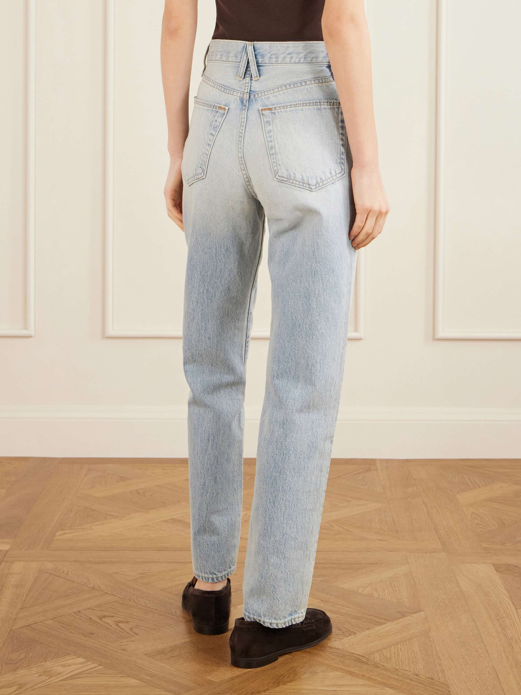 + NET SUSTAIN London high-rise straight-leg organic jeans view