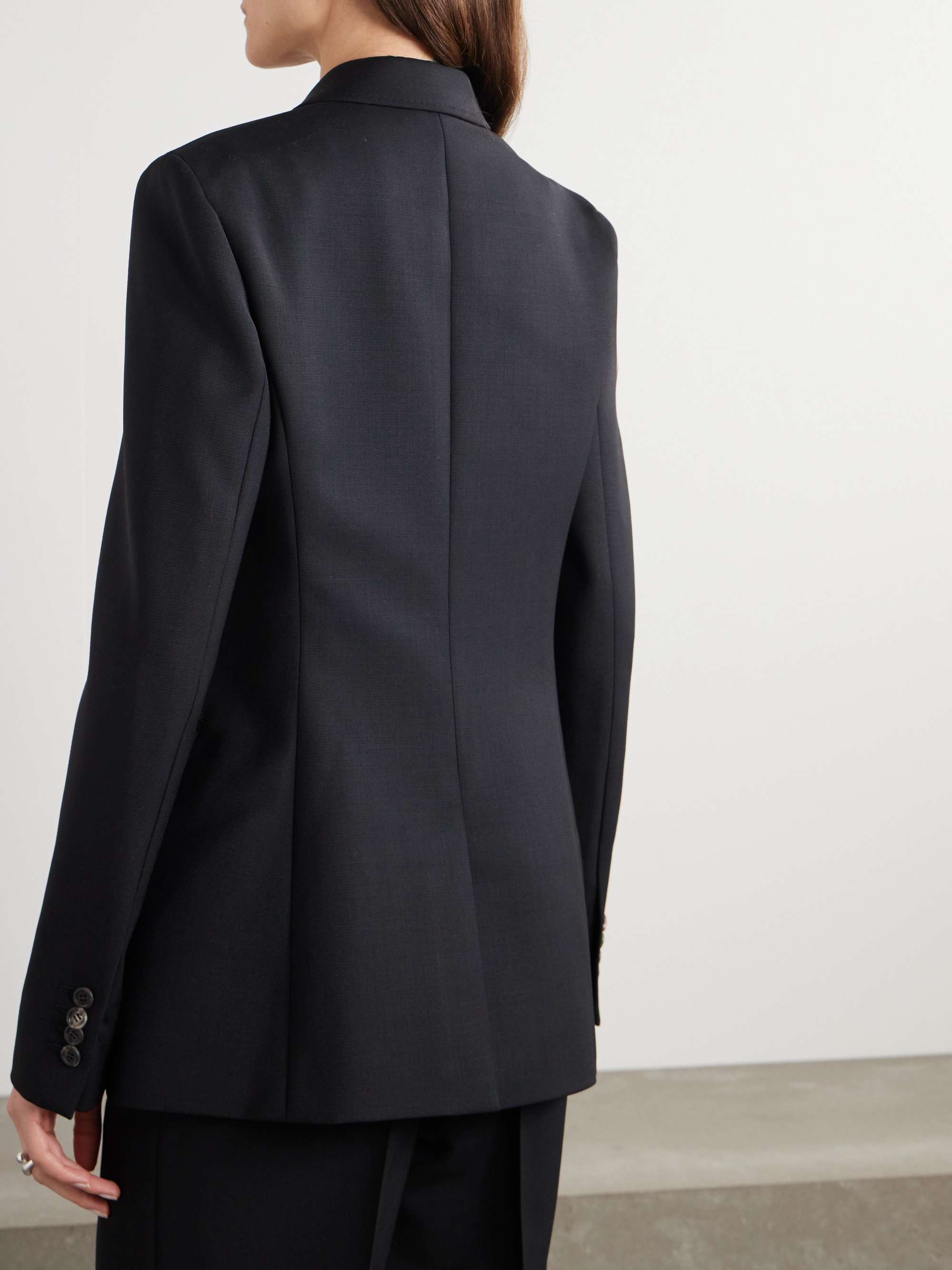 Angela double-breasted wool-crepe blazer view
