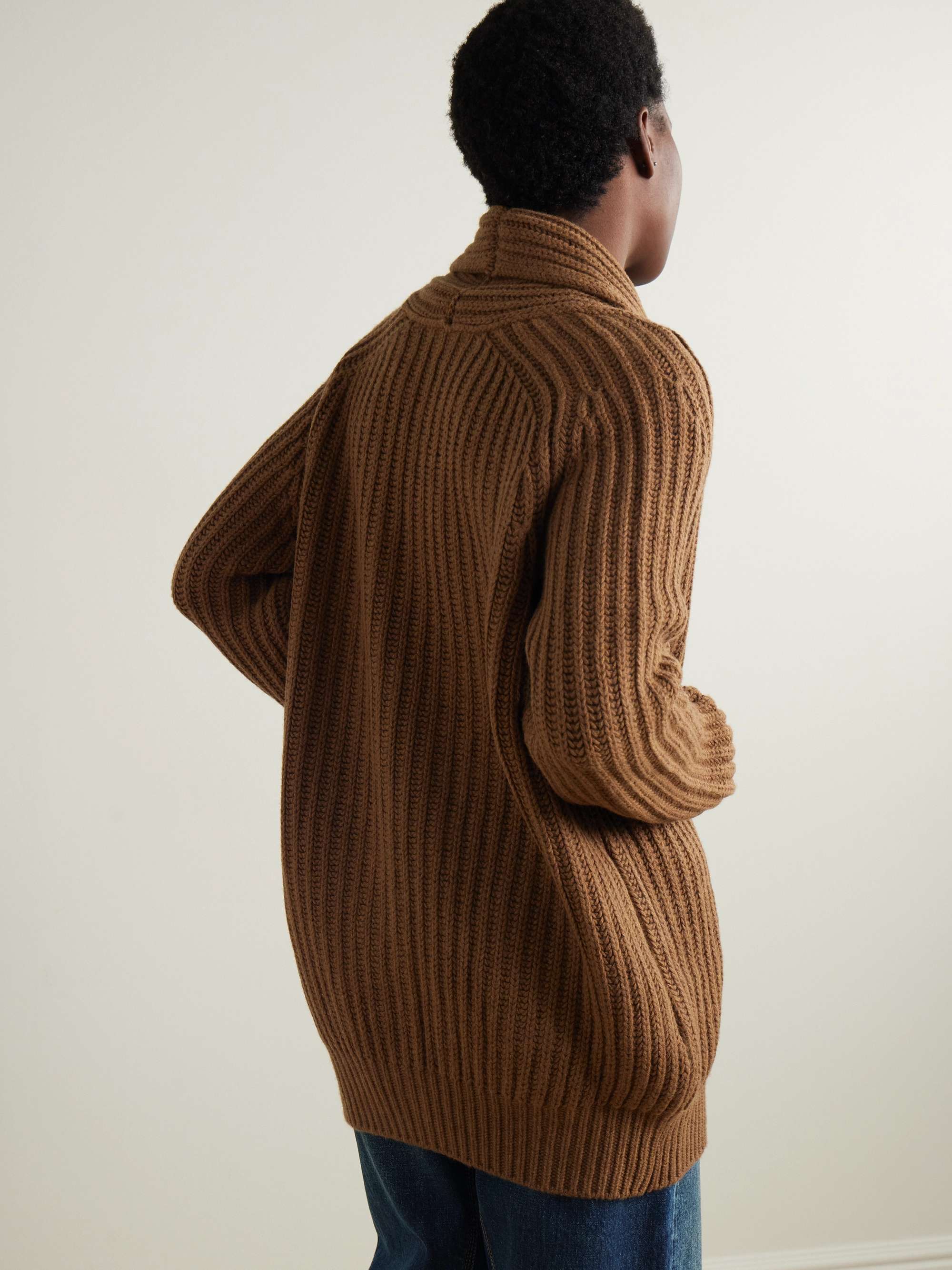 Oversized ribbed wool cardigan view
